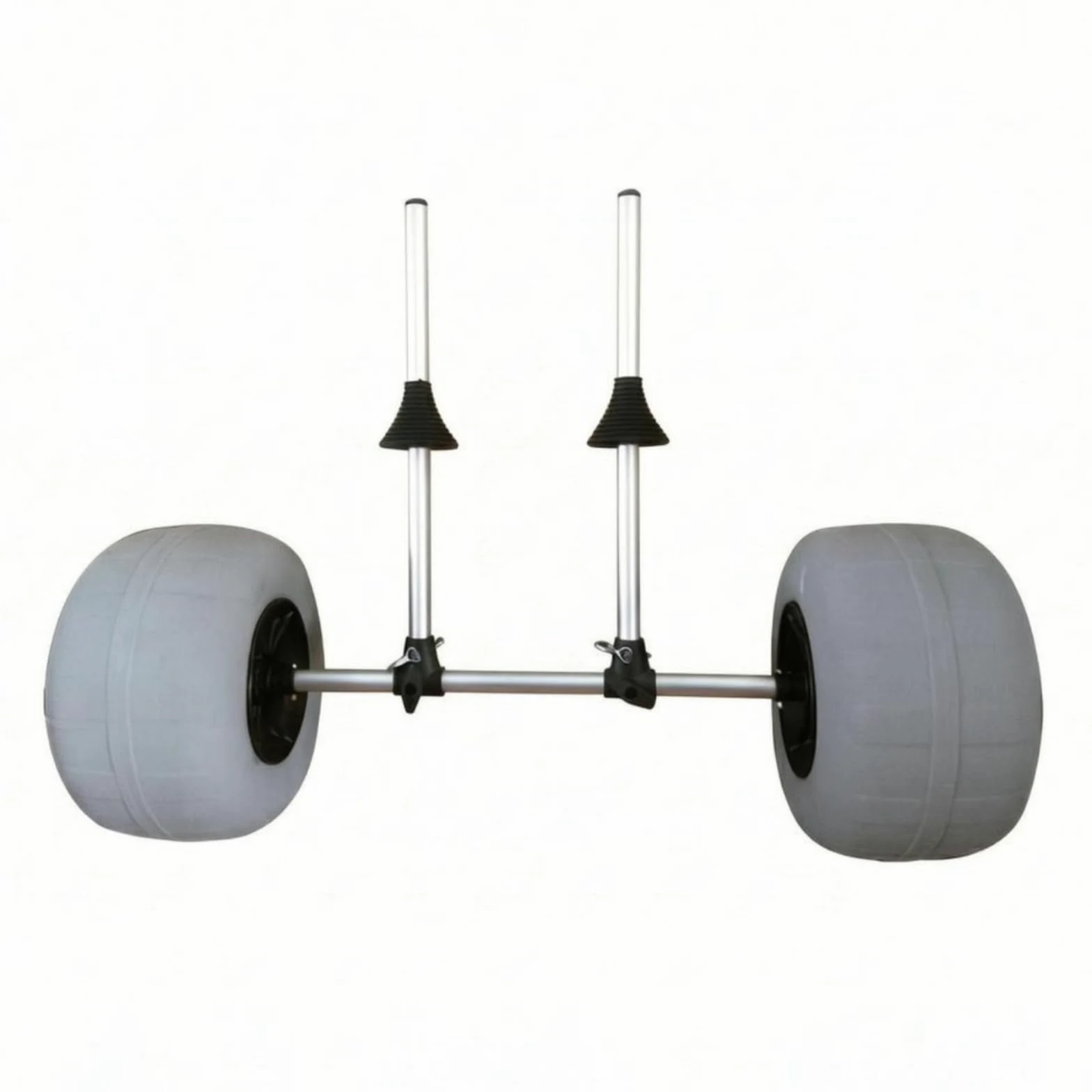 Carro Kayak Ruedas Amplias Deportes Al Aire Libre Soporte Central Transporte Deportivo para Tierra, Plata Aleación De Aluminio De Barra Recta