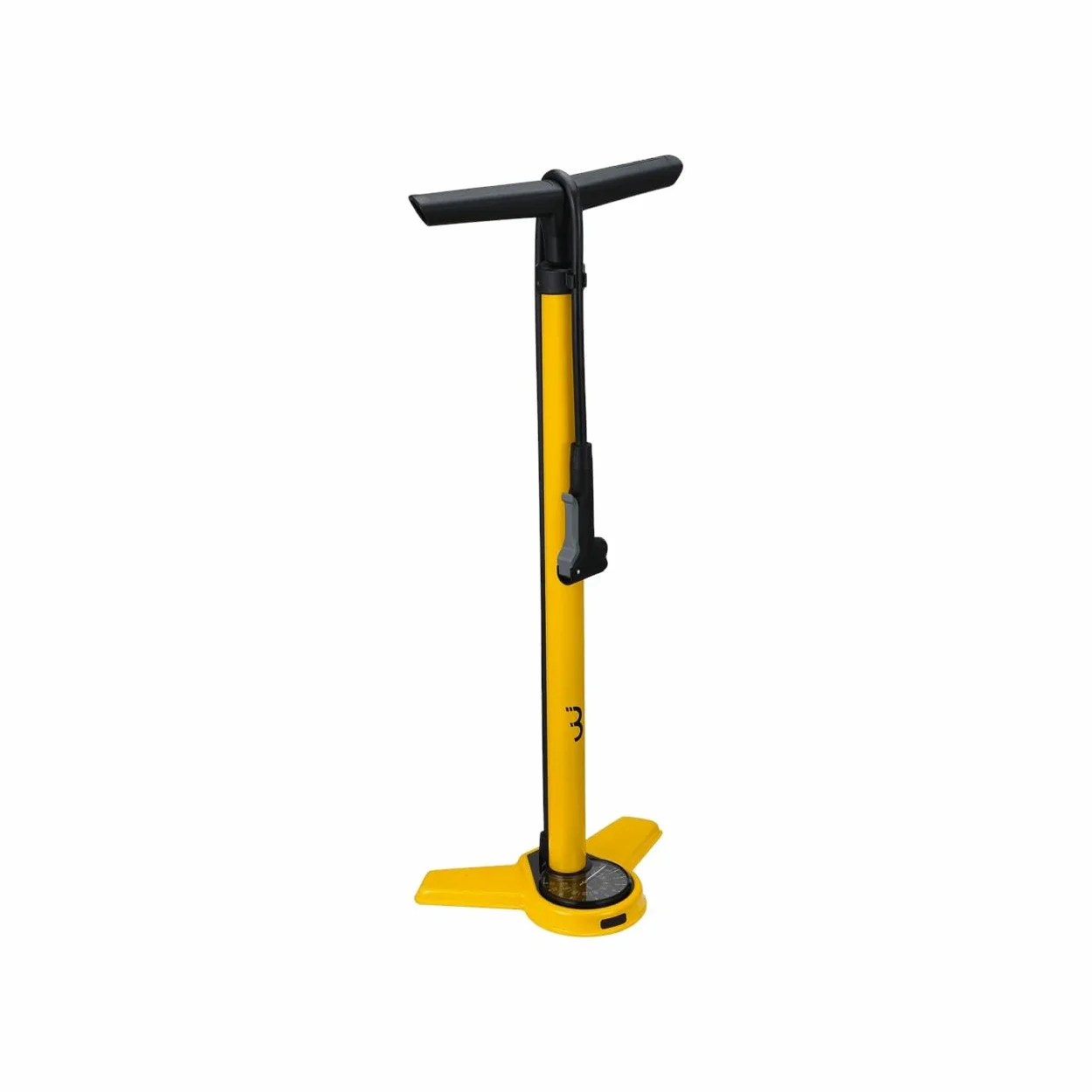 BBB Cycling AirSteel Bomba de Aire Unisex para Bicicleta, Bomba de pie con manómetro, Bomba de Mano con DualHead 3.0 para Presta Dunlop y Schrader, BFP-27, Amarillo, 670 mm