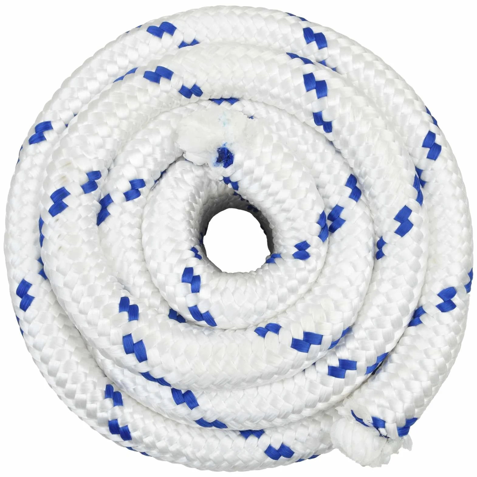 Cuerda para barco de polipropileno, 25 m x 4 cm, color blanco y azul, flotante y resistente a la intemperie, para vela, canotaje, yates, cuerdas fuertes para atar, asegurar tensores en