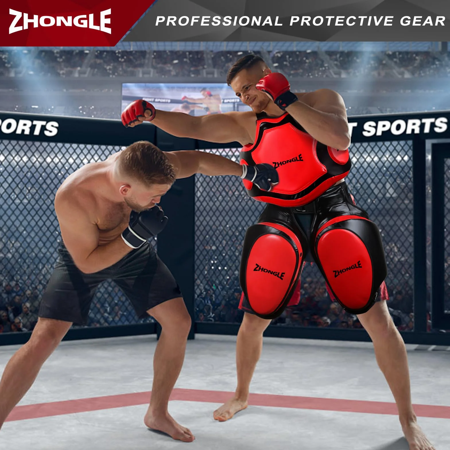 Protector de Cuerpo de Boxeo Profesional de Cuero para Entrenador, MMA, Kickboxing, Taekwondo