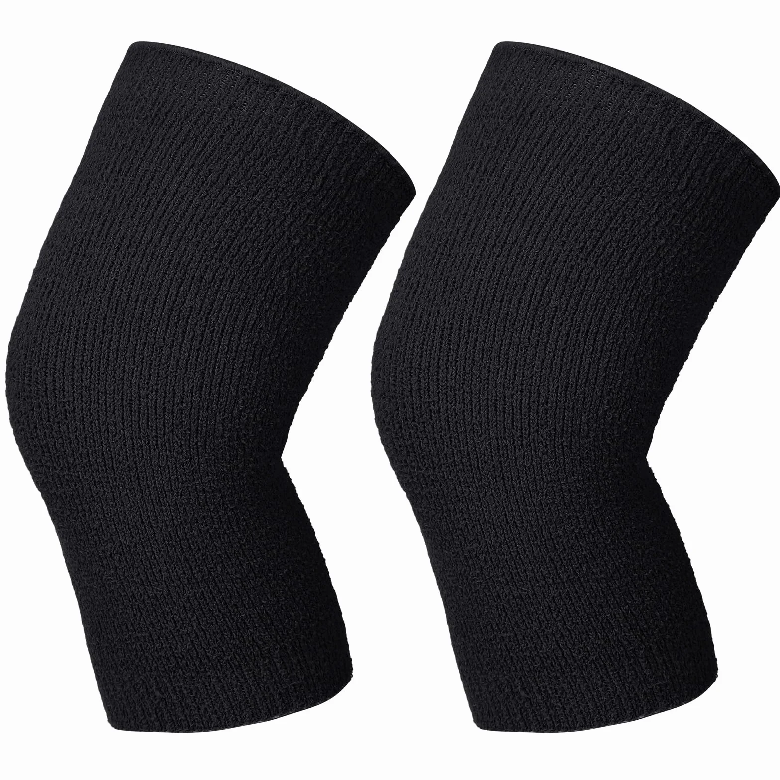 Geyoga Calentador de Rodillas de Invierno Manguito de Punto Elástico para Rodillas Protector de Rodillas Térmico Antideslizante Protector de Rodillas para Problemas de Artritis(Gris,1 Par)