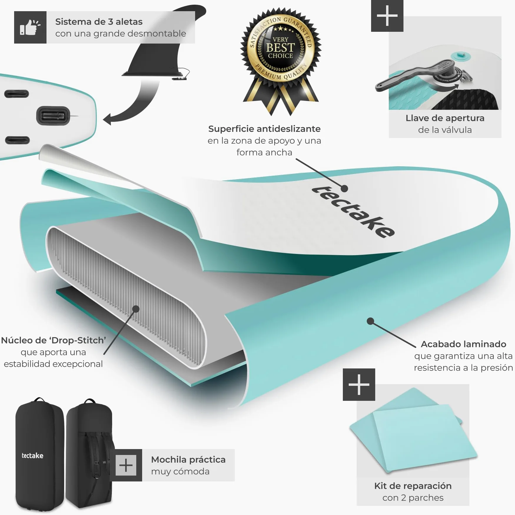 tectake® Tabla Sup Hinchable Kayak Convertible