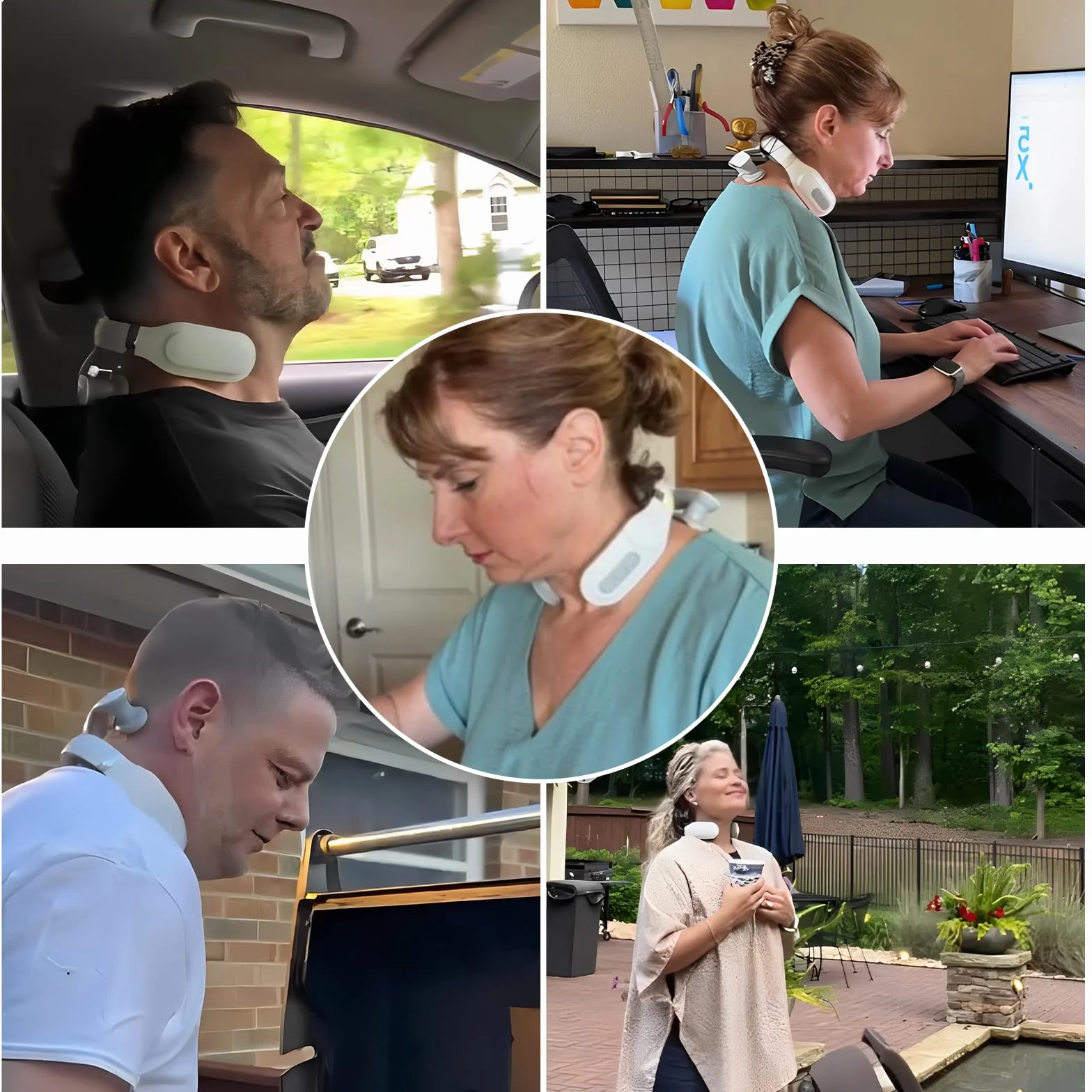 Masajeador de cuello eléctrico con calor 2.0 Pro 4 cabezas masaje cervical 16 niveles intensidad ergonómico portátil