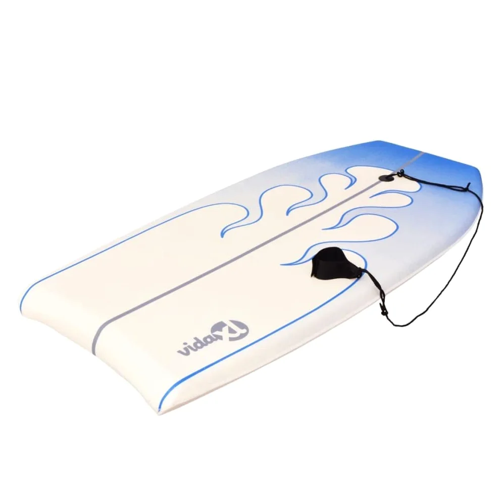 Tabla de bodyboard azul de 104 cm con cubierta XPE y núcleo de espuma EPS, base de polipropileno, correa de seguridad, para niños y adultos, ideal para surf, surf, deportes acuáticos y vacaciones en