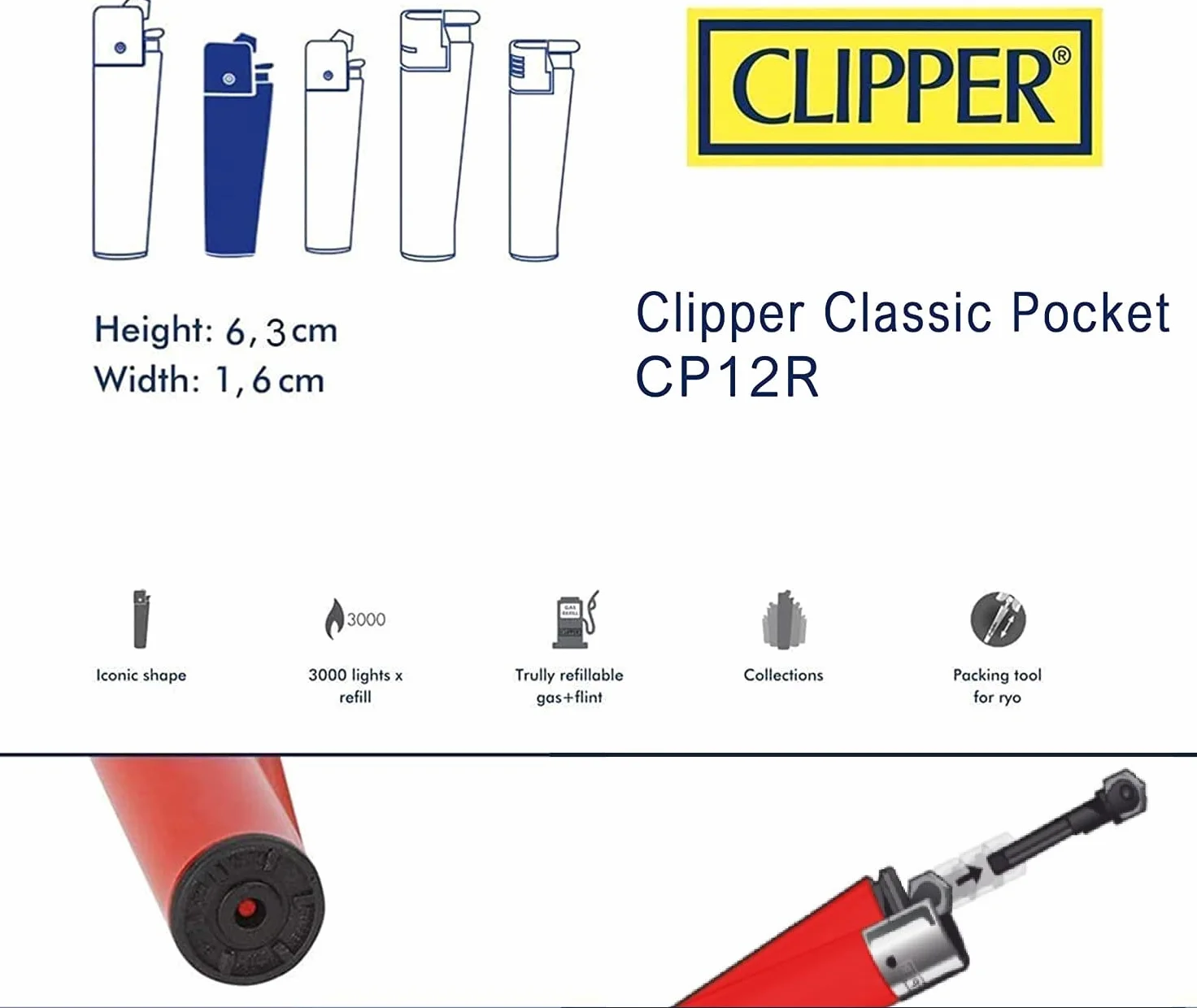 Flamagas Clipper 48 Mecheros Encendedor Pocket Translúcido