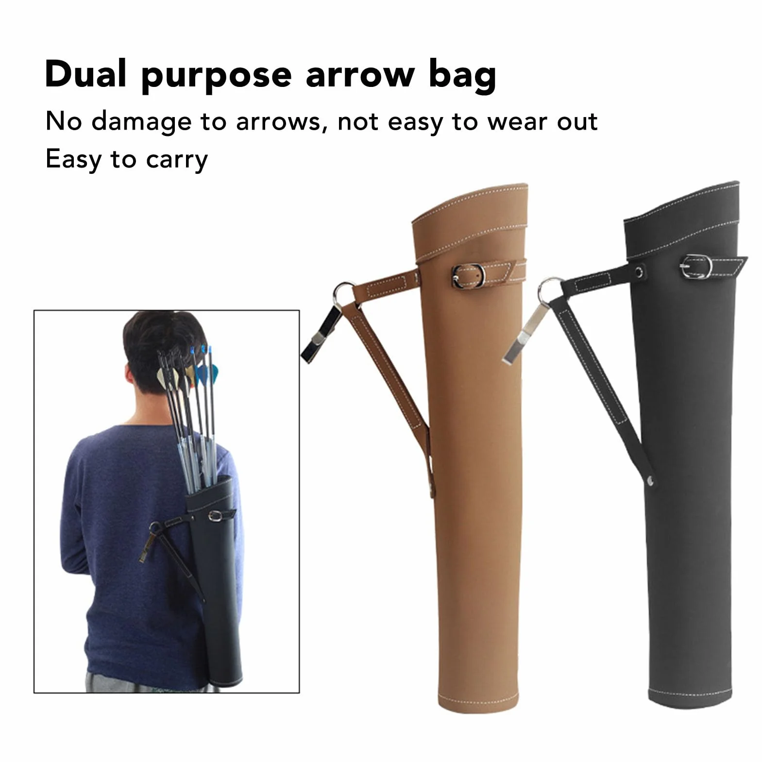 Archery Carquinero, Soporte de Flecha de Hombro Toserador Impermeable Bolsa de Flecha Trasera de Gran Capacidad para Entrenamiento de Caza de Objetivos Al Aire Libre