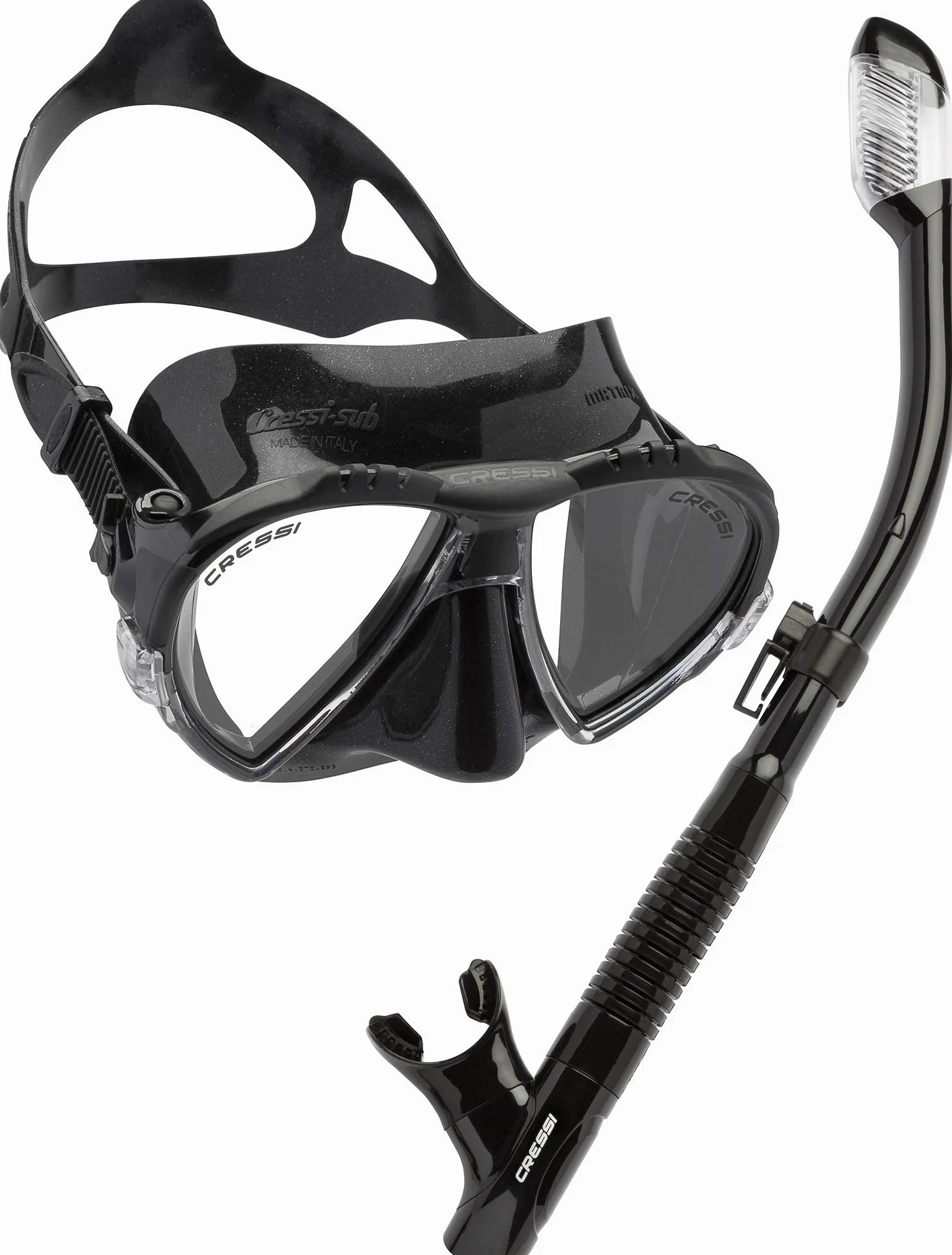 Cressi - Juego de esnórquel para adultos, máscara y esnórquel | Máscara de silicona de primera calidad | Snorkel superior seco | Diseñado en Italia
