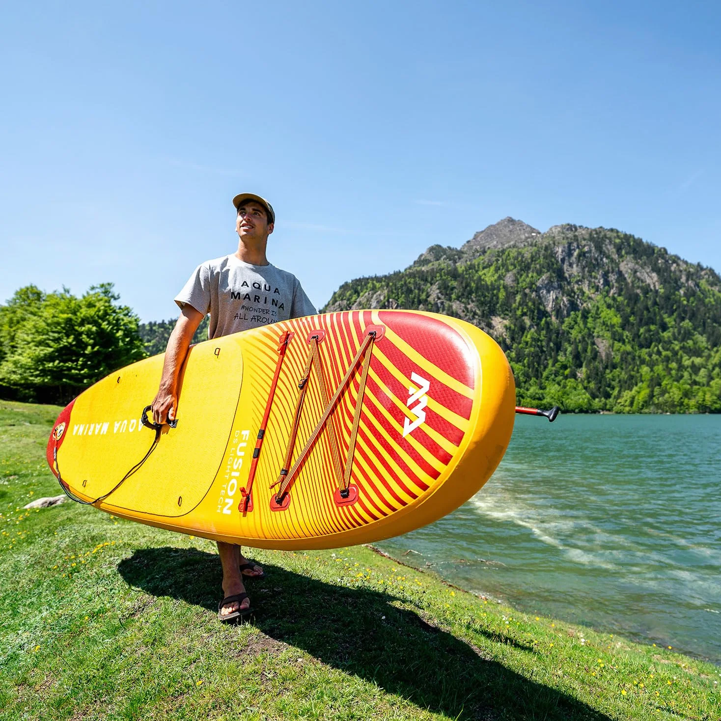 Aqua Marina Fusion 10'10" Before Sunset – Tabla de surf hinchable todoterreno para principiantes, juego completo – edición limitada