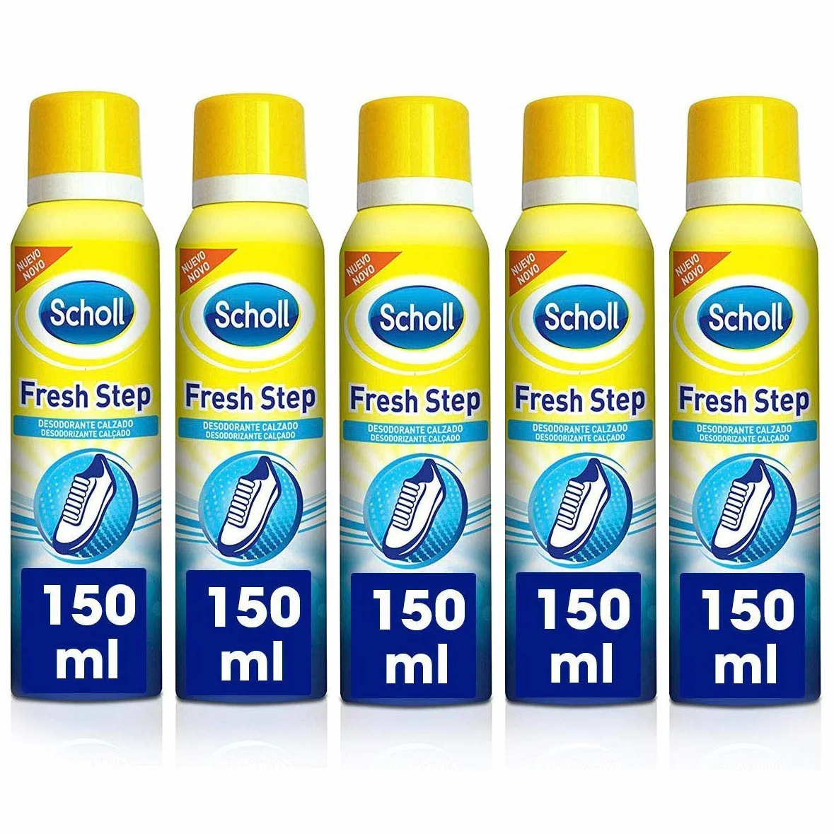 Scholl Desodorante Calzado Fresh Step Antitranspirante Spray 150 ml x 5