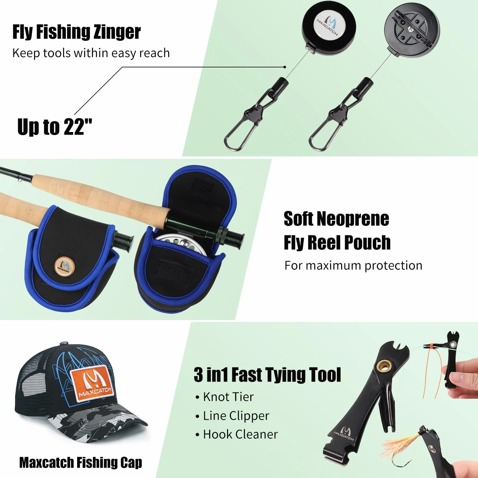 M MAXIMUMCATCH Maxcatch Extreme - Kit combinado de pesca con mosca de peso 3/5/6/8, carrete y caña para principiantes, con funda protectora de viaje (peso 6, 2,74 m, caña de 4 secciones, carrete 5/6)