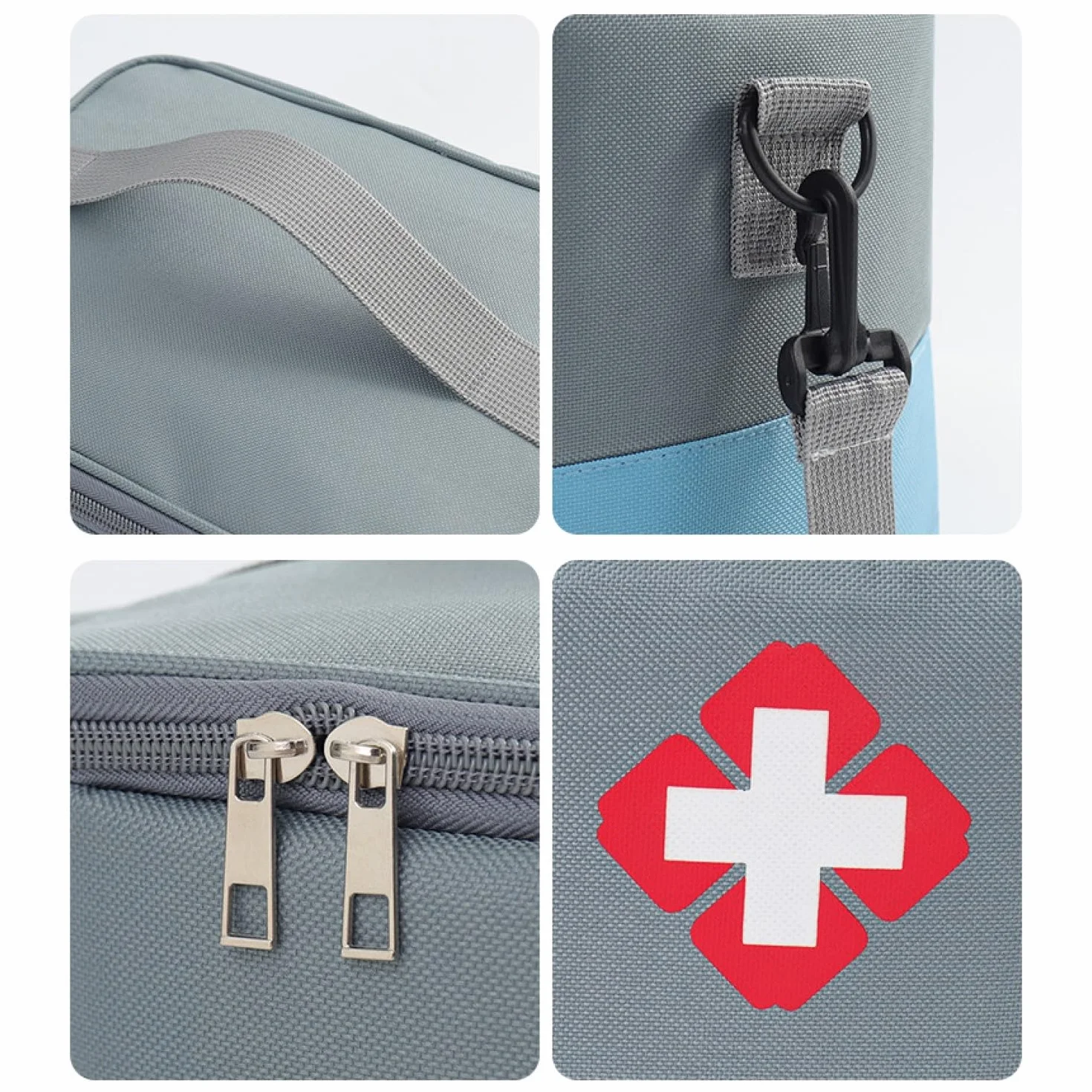 Bolsa impermeable para medicamentos de primeros auxilios médica de emergencia con correa para el hombro, verde