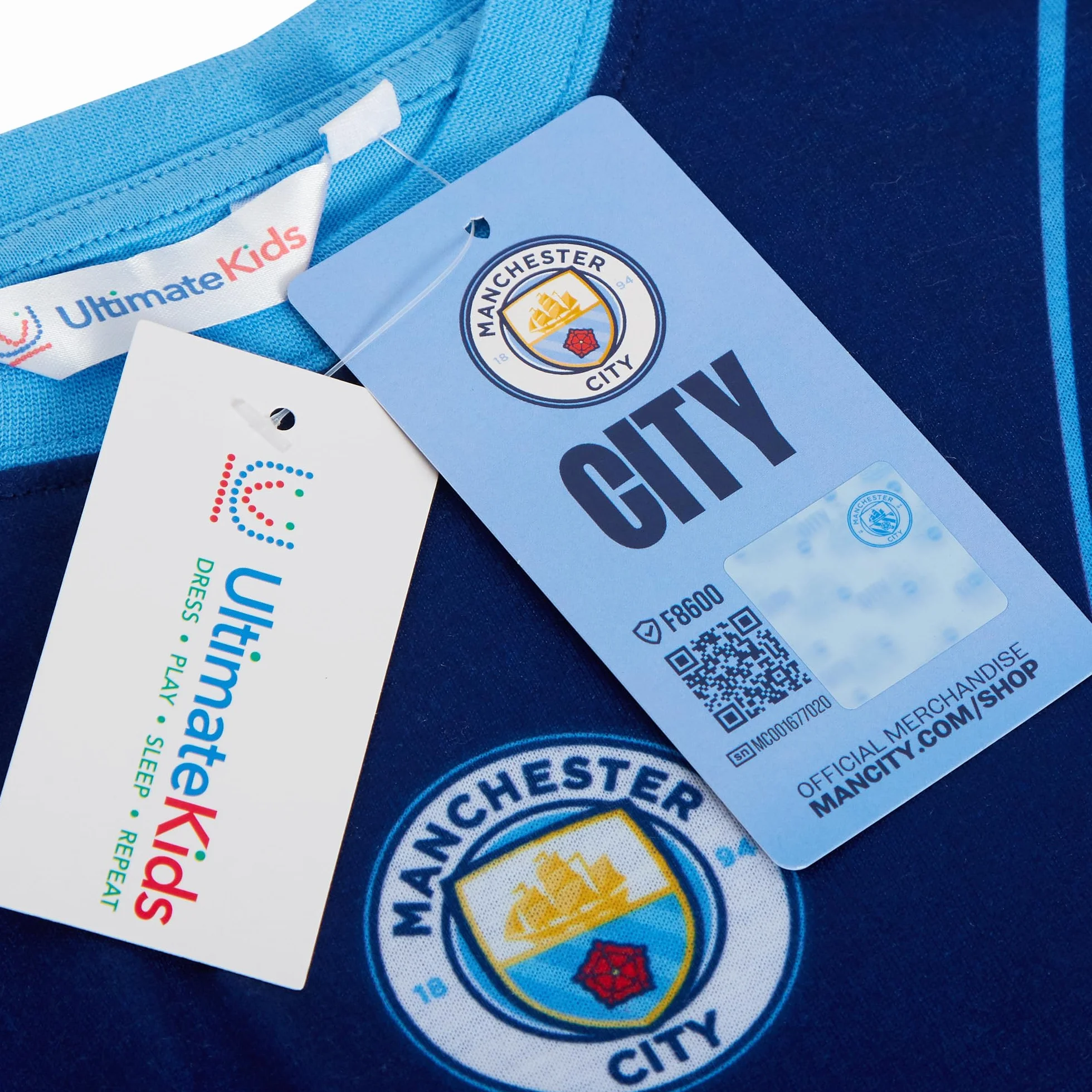 MANCHESTER CITY Pijama para niños + bata con capucha de 3 piezas, bata de fútbol + conjunto de pijama
