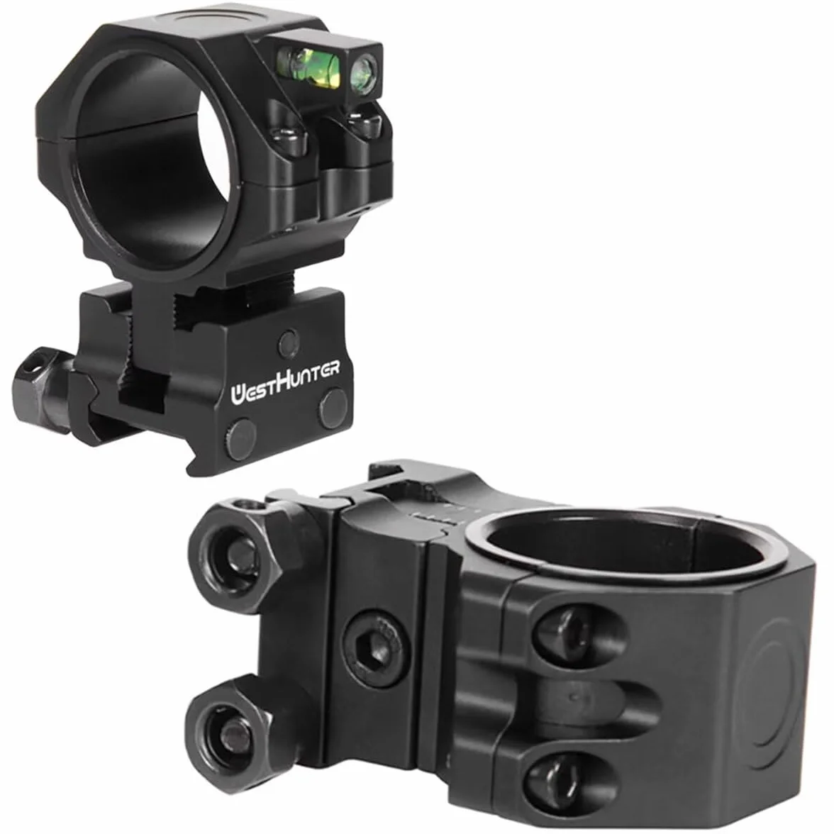 Anillas da Mira Telescópica Picatinny WestHunter Optics Precision, Montura de Mira Ajustable en Altura para Tubo de 34 mm, Únicamente para Actividades Deportivas | Black