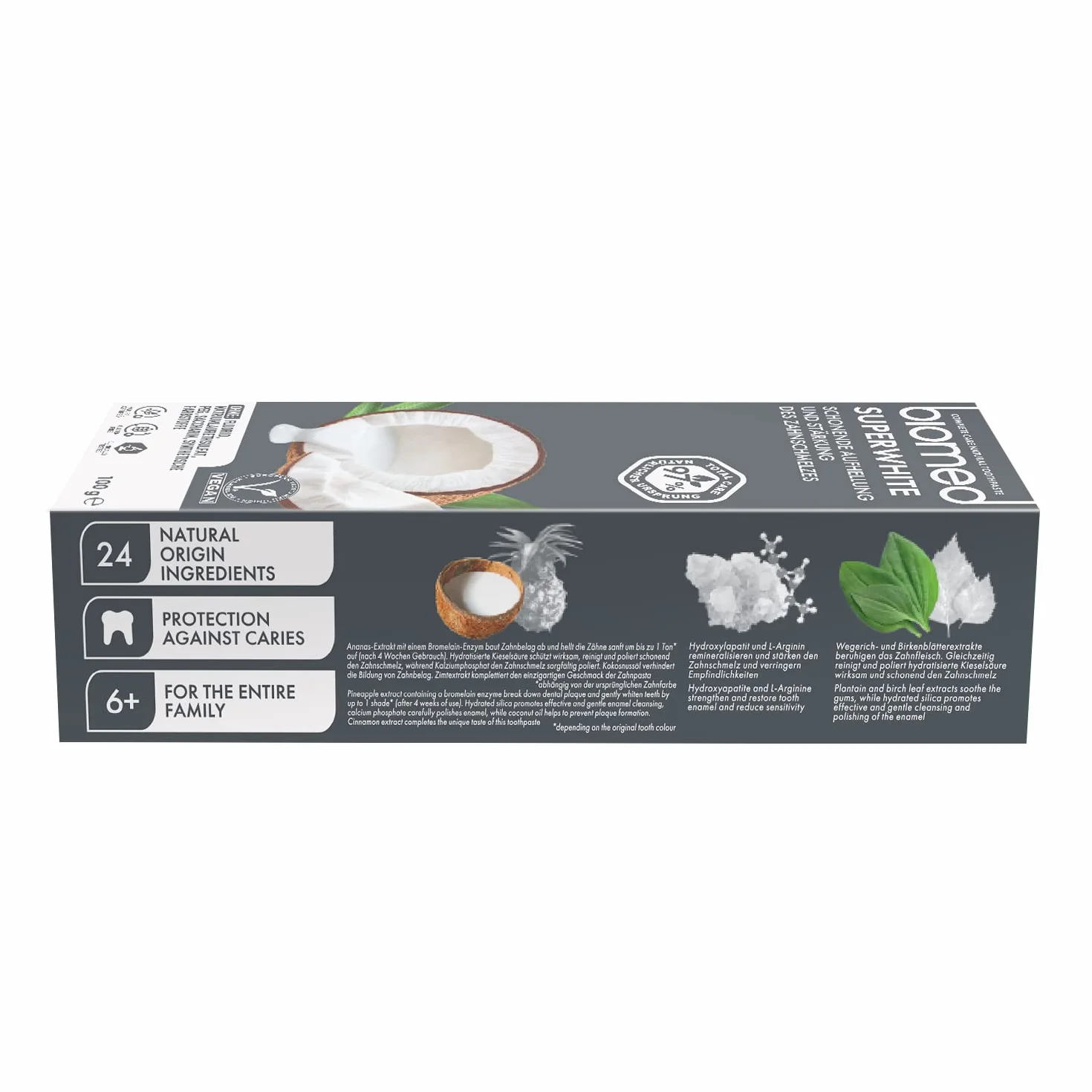 Biomed Superwhite Natural Coconut Toothpaste Gentle Whitening Tropical flavour 100 g pack of 3