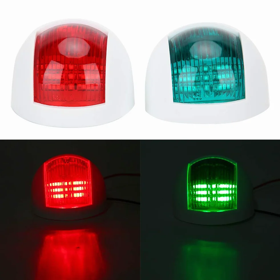 Luces de Navegación LED para Barcos Pareja de Faros de Señalización Rojo y Verde 12V Impermeables IP66 para Pontones Yates Lanchas y Embarcaciones Pequeñas