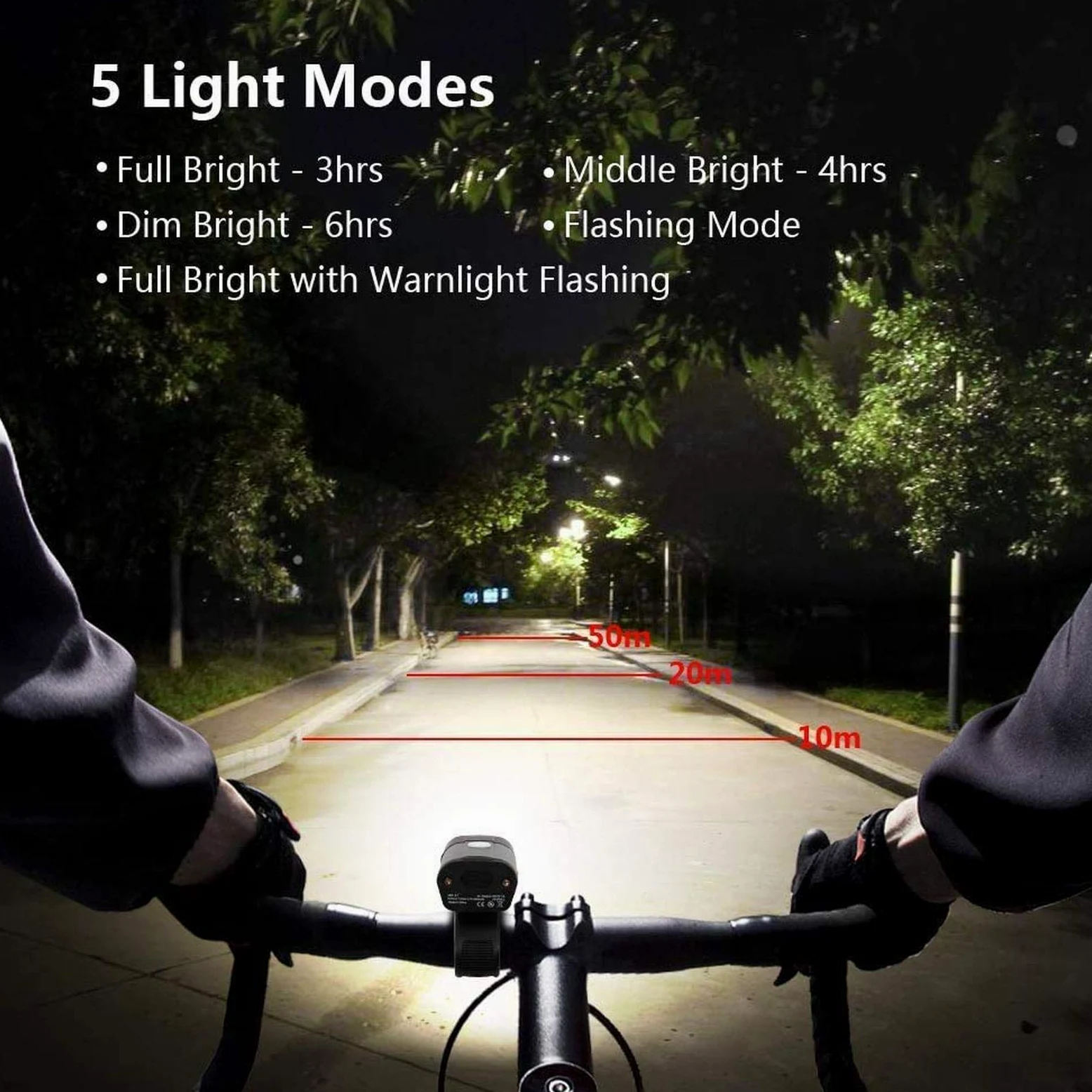 EISTEE Luces de Bicicleta, Luces de Bicicleta, Luces de Bicicleta, Juego de Luces de Bicicleta Recargables por USB, Faro y Cola de Bicicleta superbrillantes