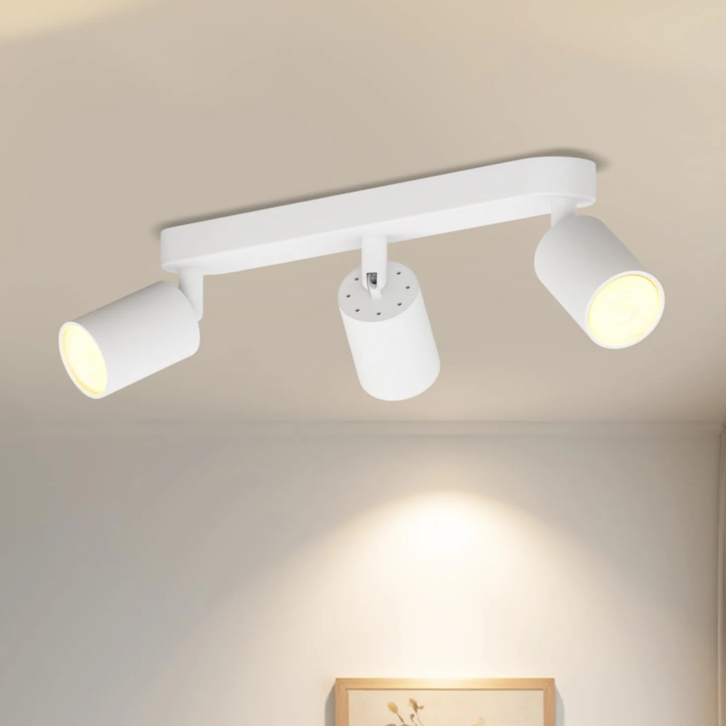 LVWIT Foco de Techo LED Blanco 3 Focos Orientable GU10 Lámpara de Techo Moderna