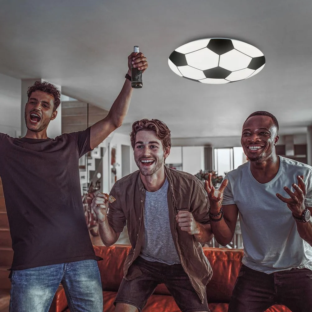 BRILONER Lámpara LED de techo fútbol 12W 1300 lúmenes blanco 27,5 cm