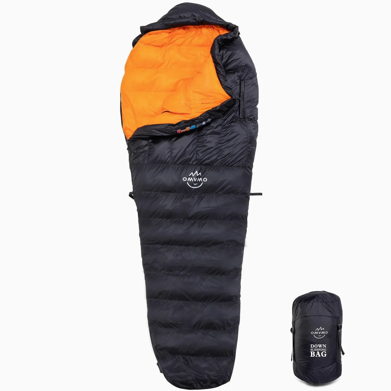 Saco de dormir de plumón de 0 a 20 grados F para adultos, saco de dormir de fibra de 4 estaciones para mochileros, camping, saco de dormir portátil con agujeros para los brazos, se mueve