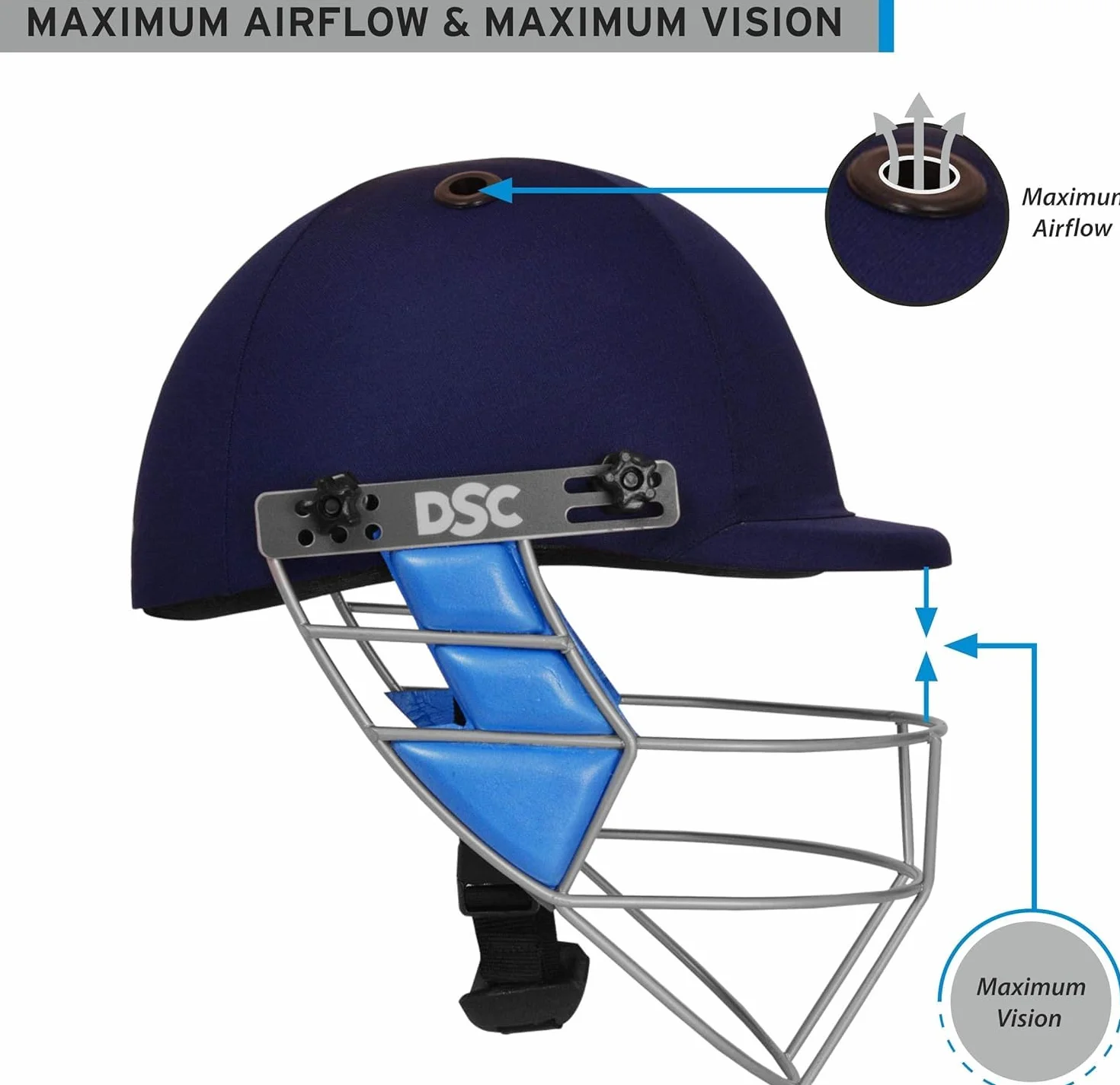 DSC Guard Casco de Cricket Azul Marino