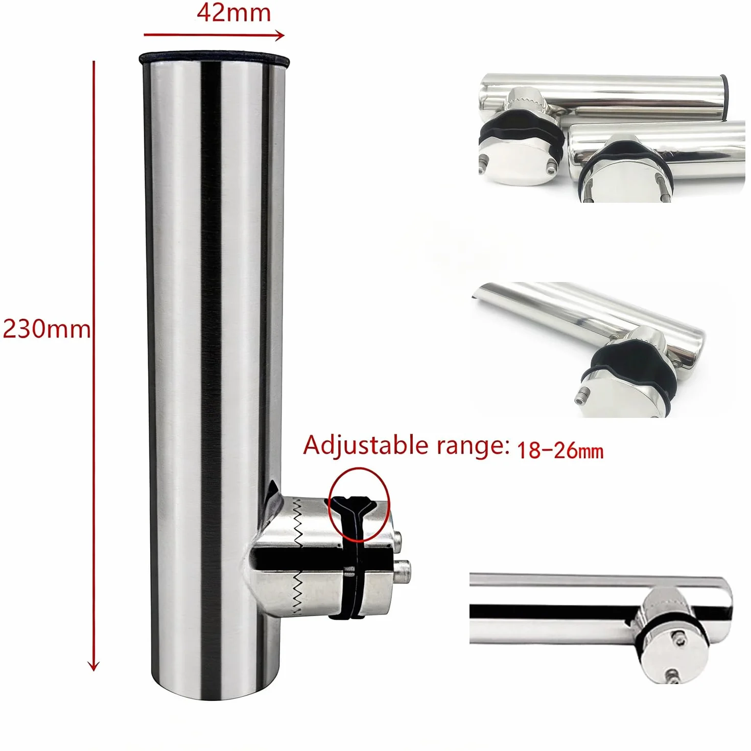 Cañeros para Barco de Acero Inoxidable Ajustable 18-26 mm Yates Pesca