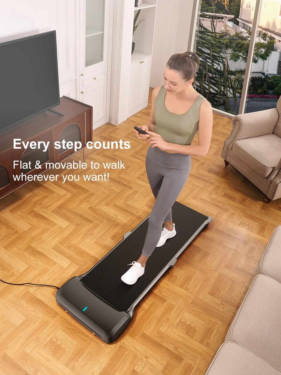 WalkingPad C1 Cinta de Andar Plegable de 6km/h, 746w, Cinta de Correr Compacta y Plana para Ejercicios en casa