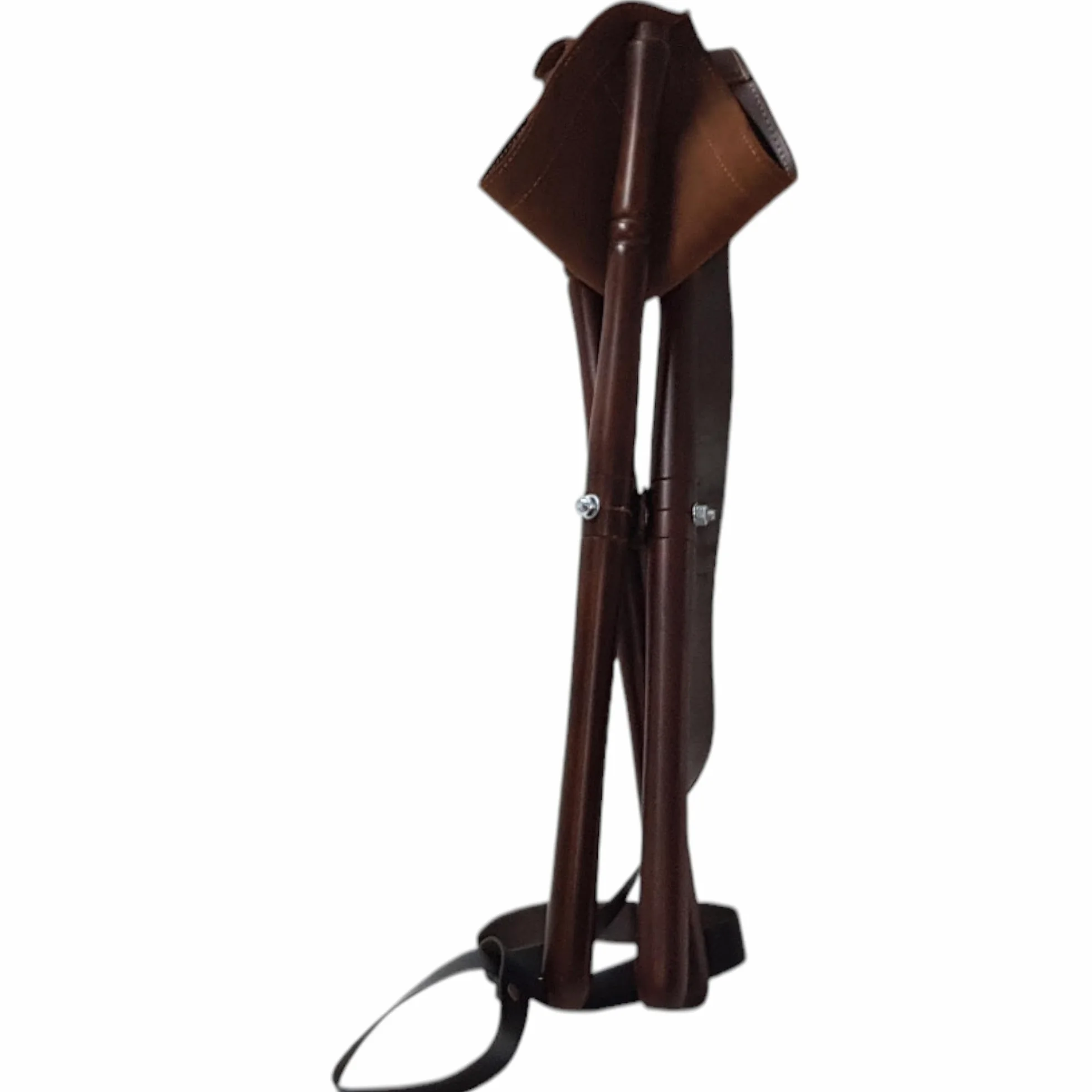Silla para perdigón, Patas de Madera y culera de Cuero, con Correa para el Transporte (50CM)