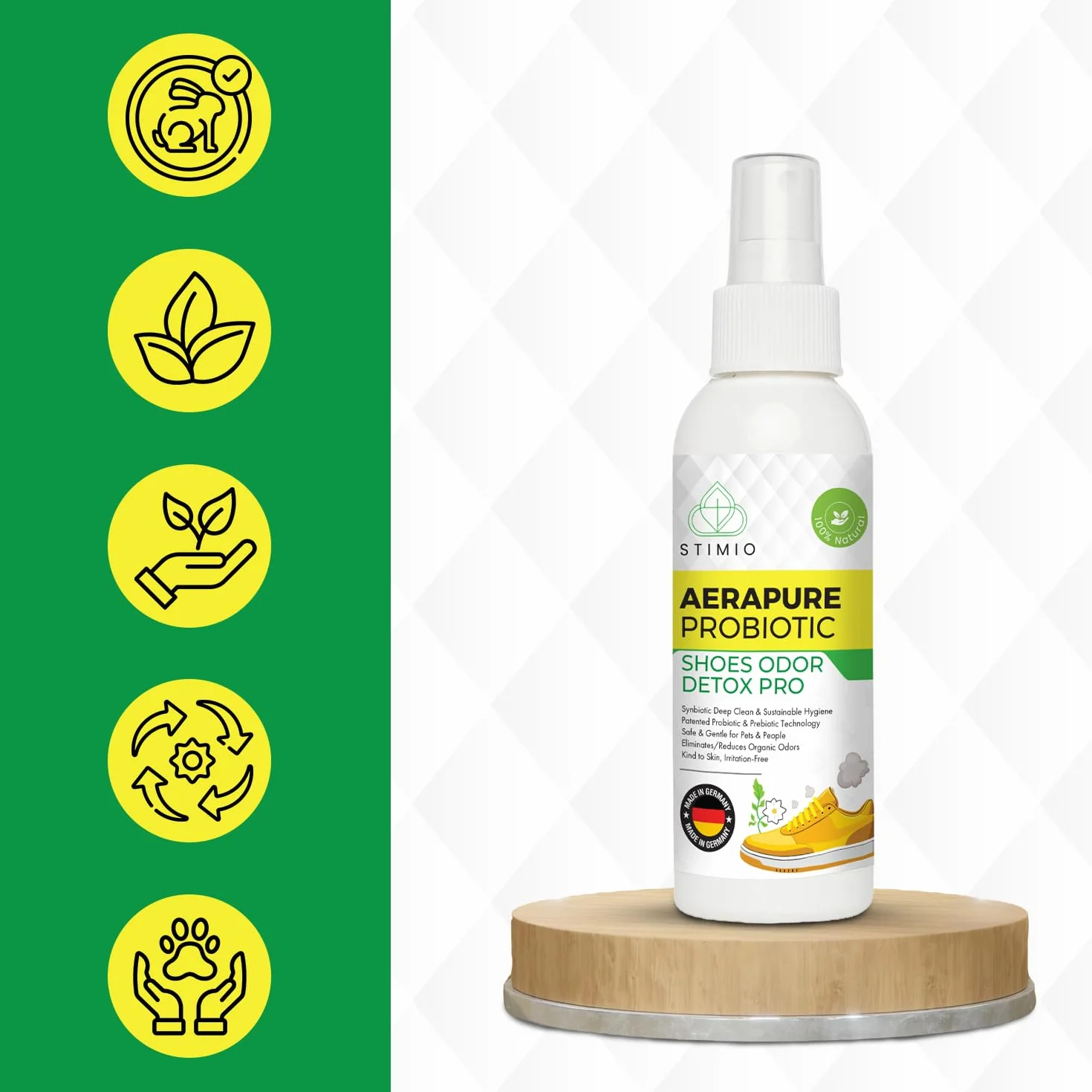 Spray desodorante probiótico y enzimático contra el sudor – Elimina olores con microorganismos activos – Natural, ecológico y sin perfumes sintéticos