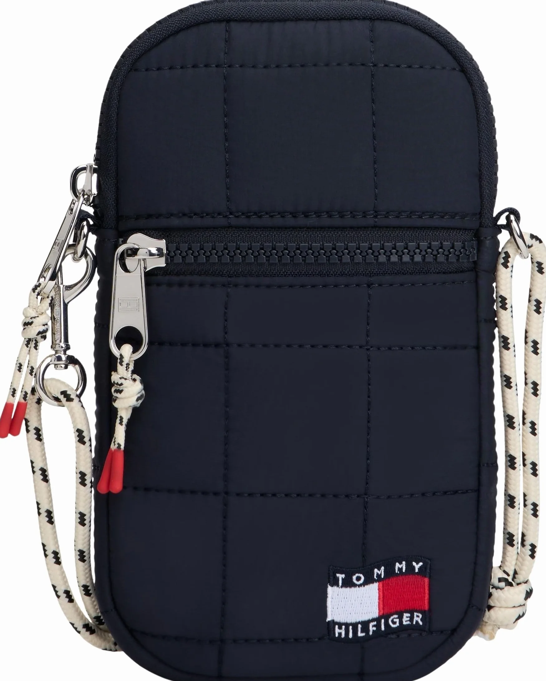 Tommy Hilfiger Wavy Flag Quilted Phone Bag Ka0ka00039, Bolsos de Mano Unisex niños, Blue (Space Blue), Talla única