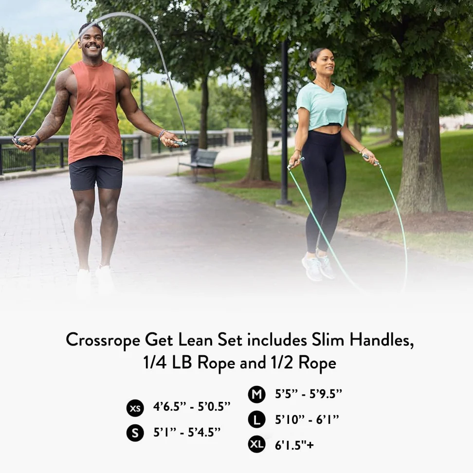 Crossrope Juego de cuerda de saltar Get Lean - Cuerda de velocidad y cuerda de fuerza
