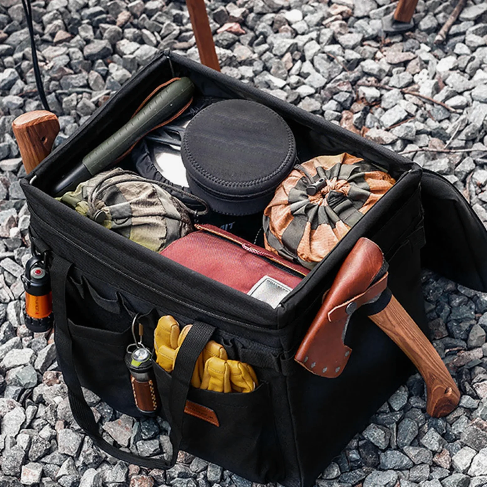 Bolsa De Almacenamiento para Camping Organizador de Gran Capacidad con | Bolsa De Viaje Para Aire Libre Transportable Para Viaje Picnic Herramientas Equipo y Vajilla