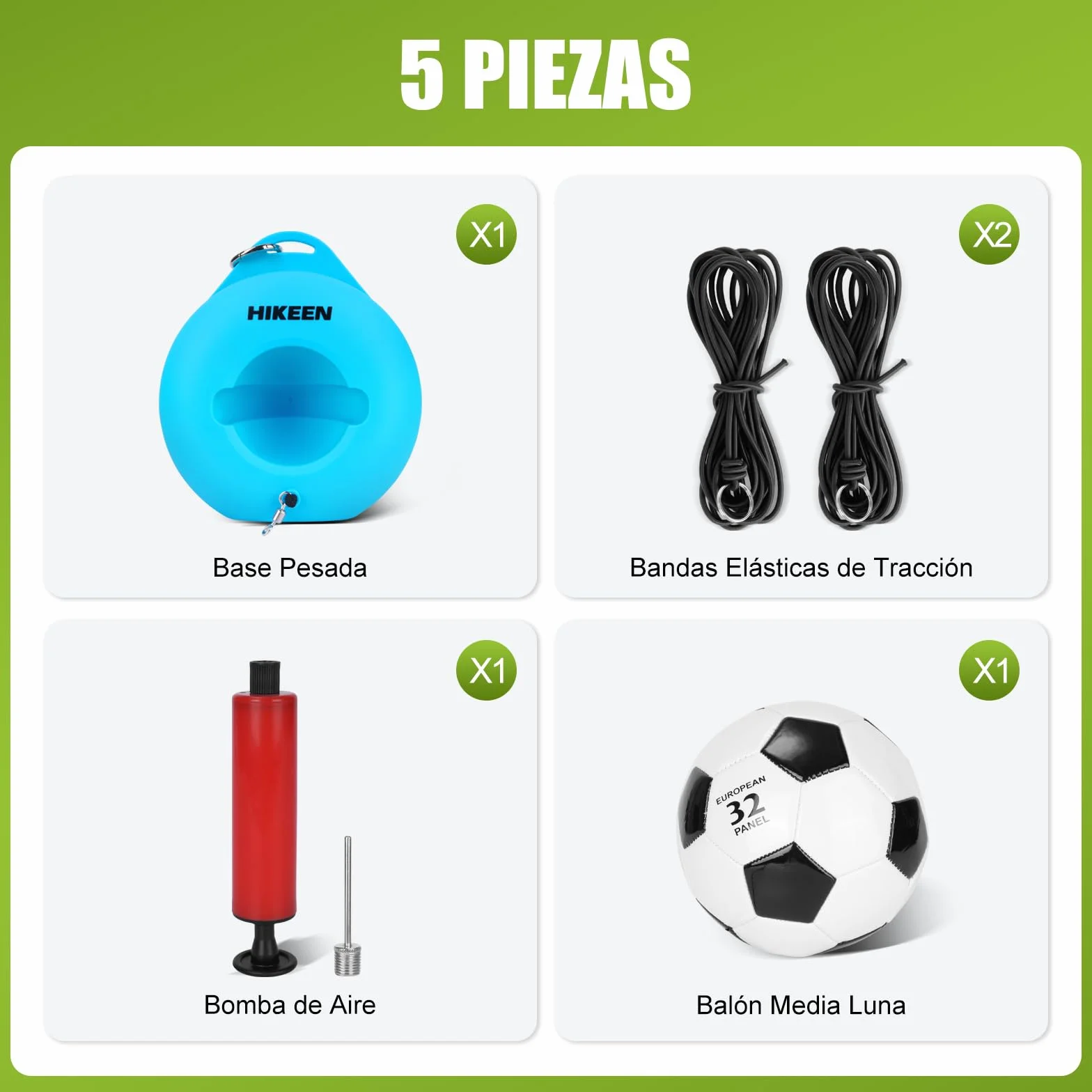 Hikeen Kit Entrenamiento Futbol con Balon Base Metalica para Exterior Interior Jovenes Adultos