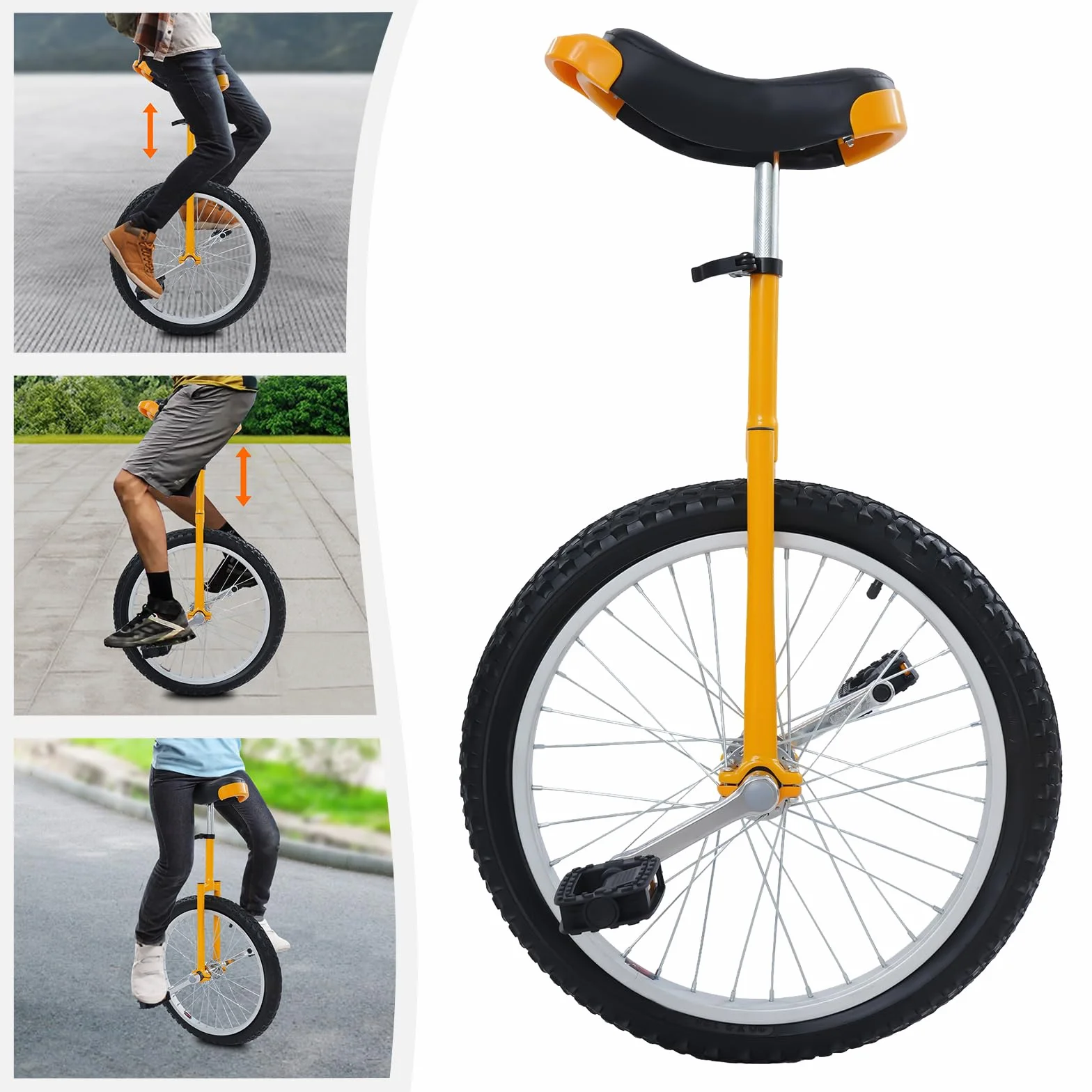 Monociclo independiente, monociclo de altura ajustable para niños con sillín ergonómico para principiantes y profesionales, unisex