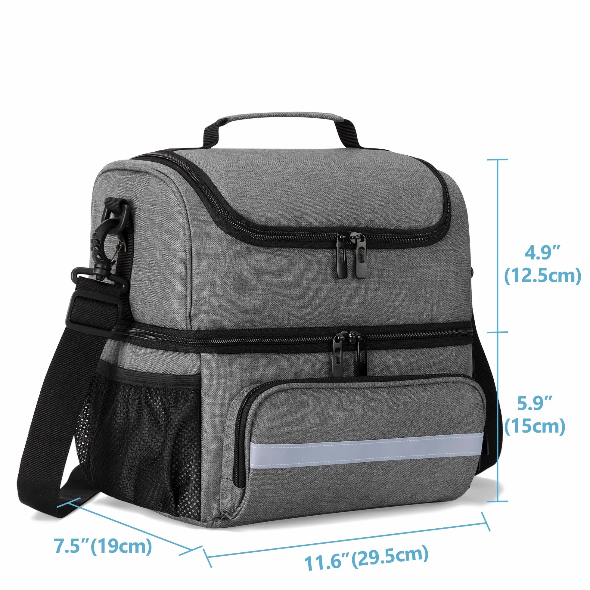 CURMIO Bolsa Médica Doble Capa Botiquín Primeros Auxilios Emergencia Medicamentos Gris