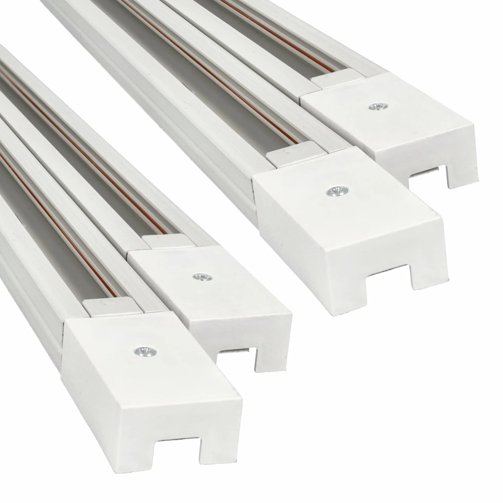 Carril Monofásico Riel para Focos LED 1 Metro Blanco 4 Unidades