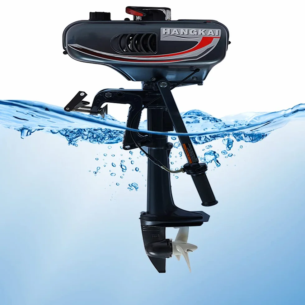 Motor fueraborda de gasolina de 2 tiempos, motor fueraborda con refrigeración por agua de 3,5 HP y CDI Heavy Duty inflable barco de pesca, motor fueraborda para barco Dinghy