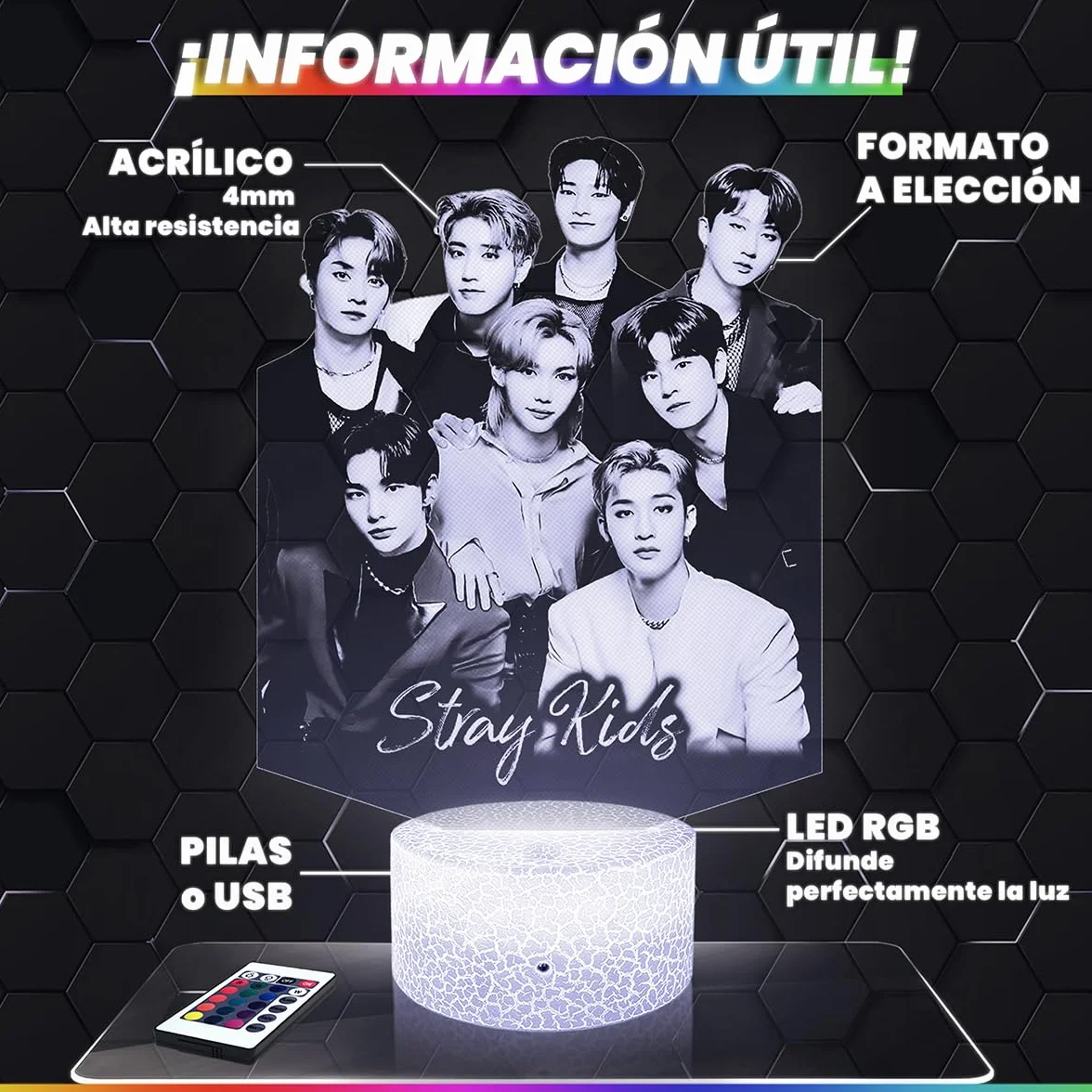 Lámpara 3D Stray K Decoración Cuarto Luz Nocturna Regalo Navidad