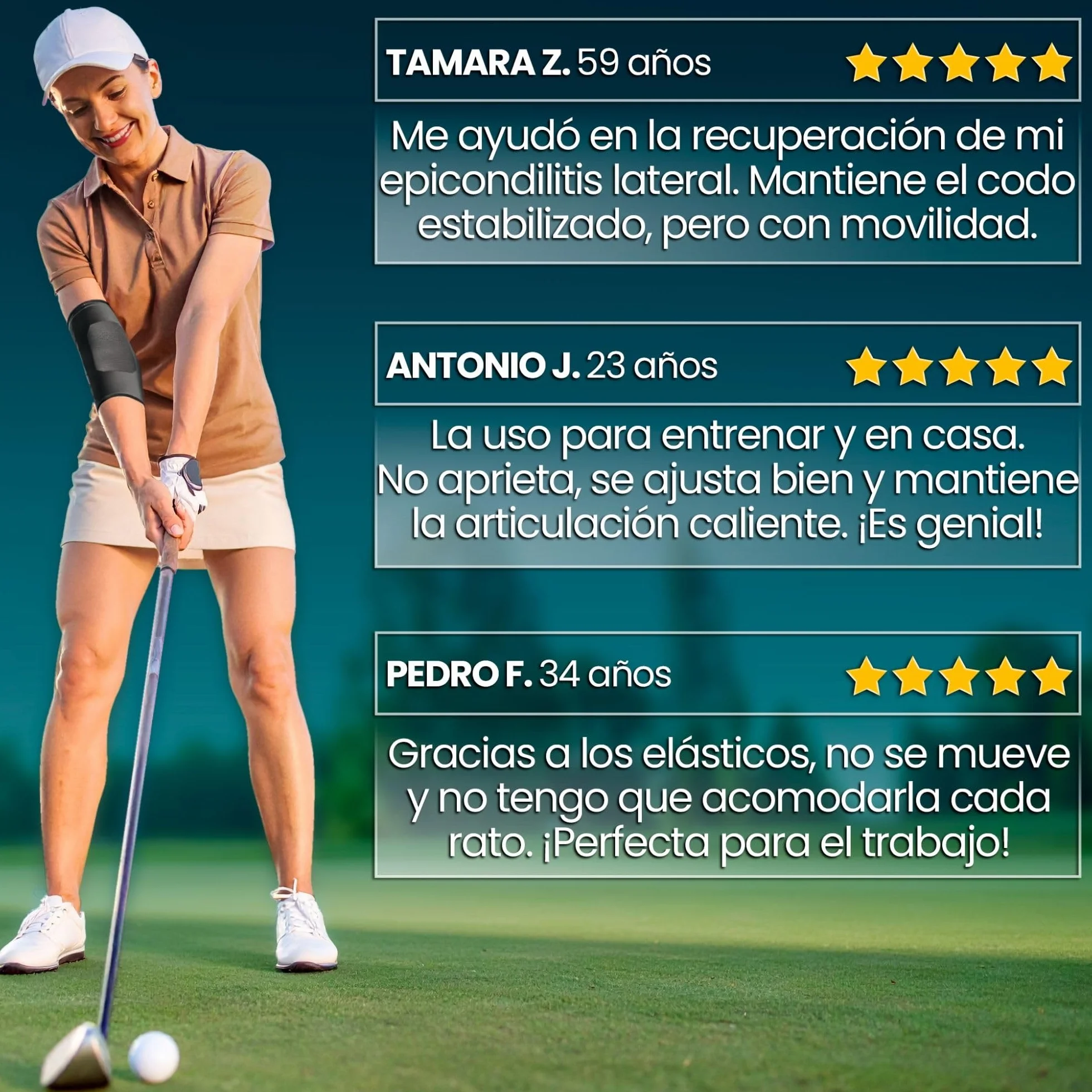 NativoDex Codera de Compresión para Epicondilitis y Tendinitis Manga Codo Tenista Golfista Soporte Articular