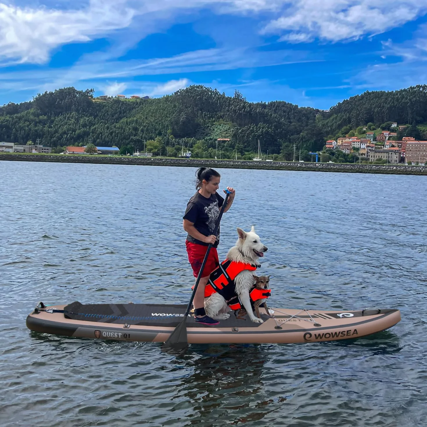 WOWSEA Quest Q1 Stand Up Paddle Board Hinchable, Durable y Estable Niños Sup Tabla Inflable, Sup Hinchable Agradable, Buena Opción para La Enseñanza Acuática y Recreación