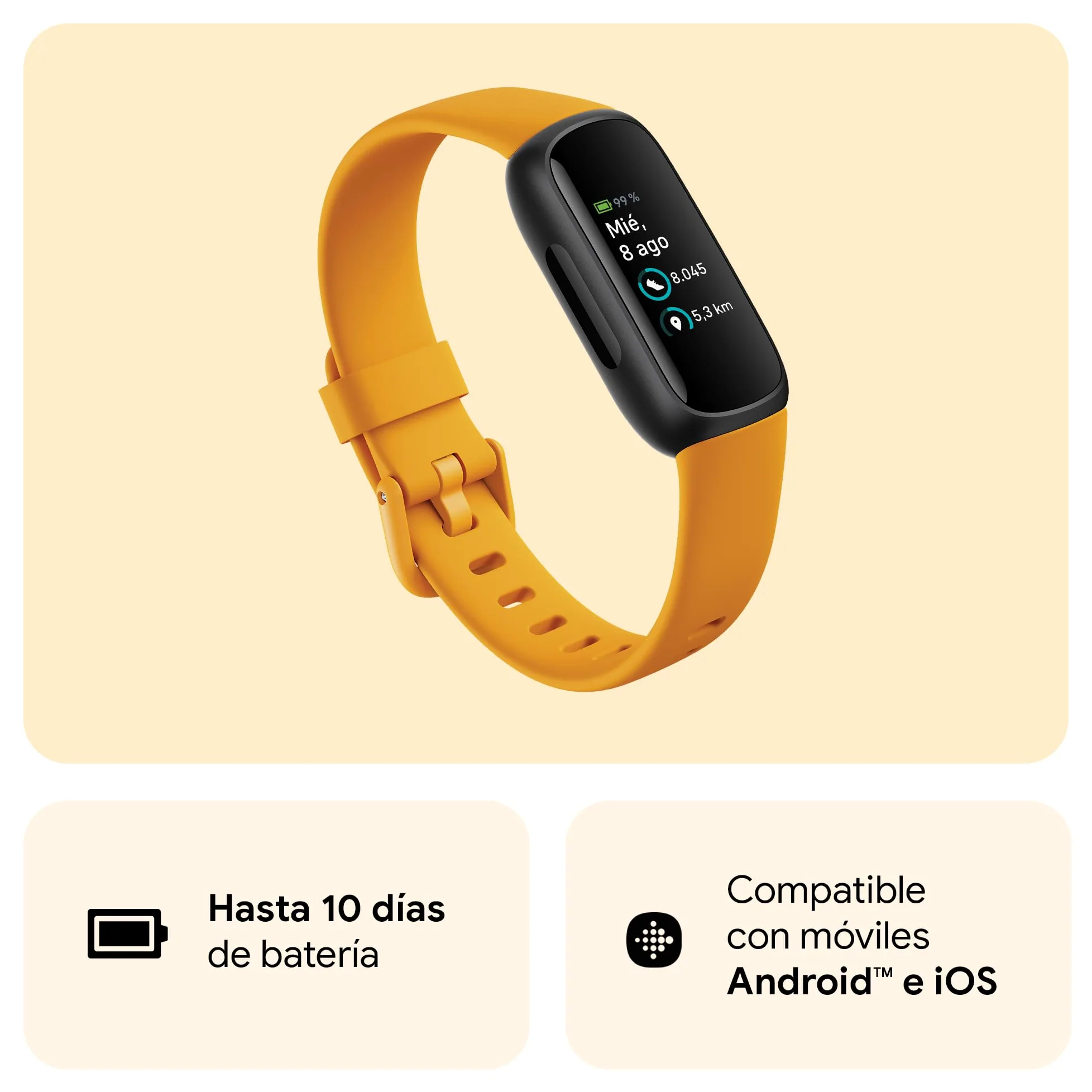 Google Fitbit Inspire 3, la pulsera de salud y actividad física con hasta 10 días de batería y compatible con Android e iOS