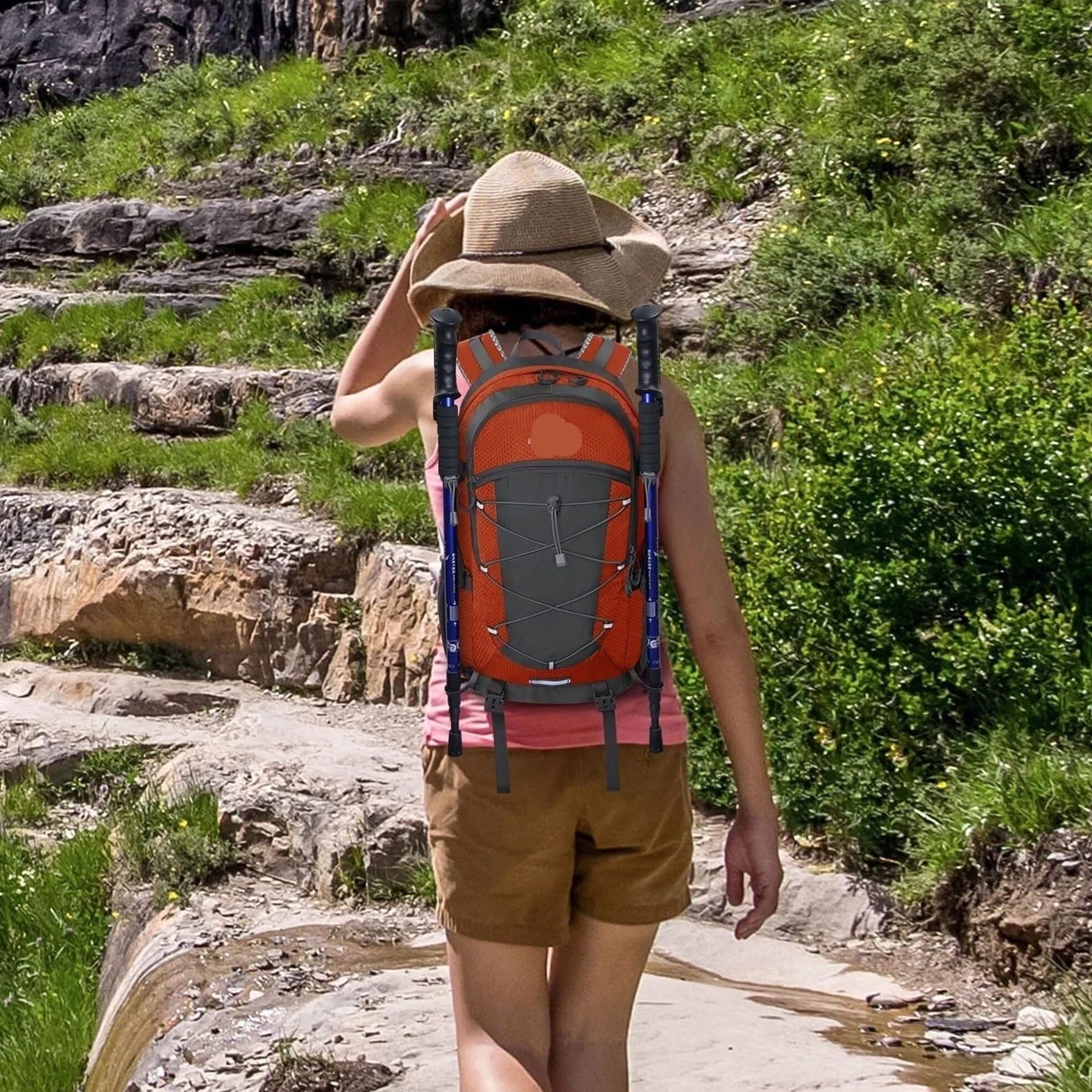 Mochila Viaje Mochila Montaña Mochila De Senderismo De 35 L, Mochila Ligera Para Exteriores, Mochila De Acampada Para Hombres Y Mujeres Mochila Trekking(Oranje)