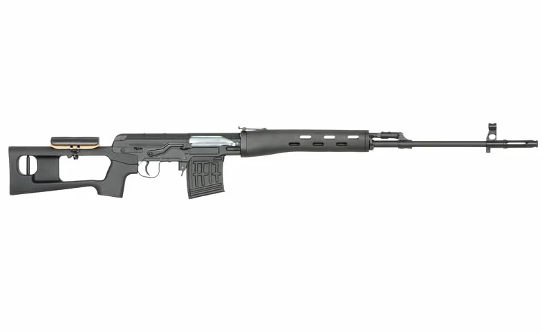 Réplica de Rifle de Francotirador de Airsoft Modelo Dragunov SVD o SWD accionado por Muelle de plástico y Metal de la Marca AGM - Potencia 1,2 Julios
