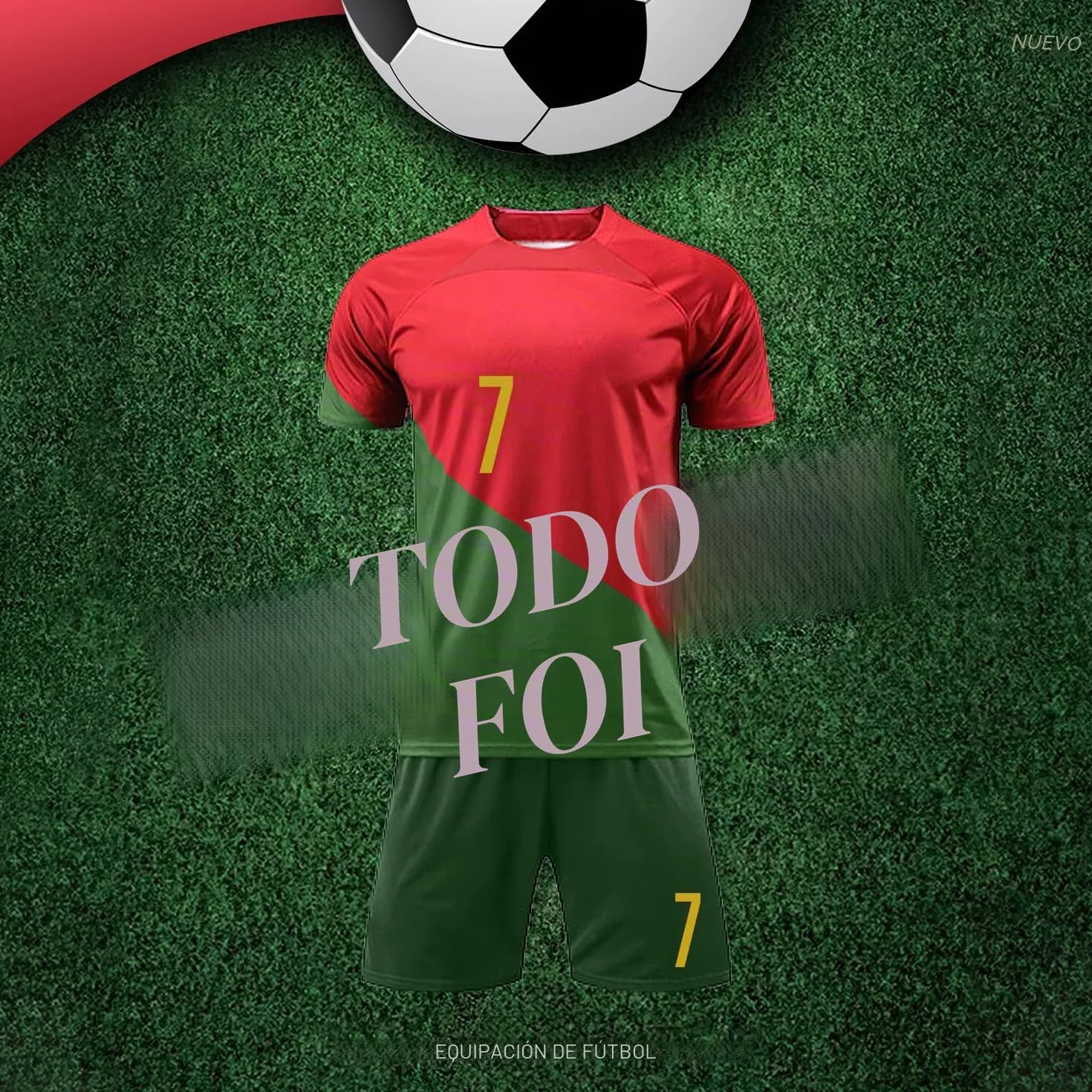 Ronronner Conjunto de fútbol para niños, con camiseta, pantalones cortos y calcetines, camiseta roja de jersey de manga corta con el nro. 7, para adultos y niños