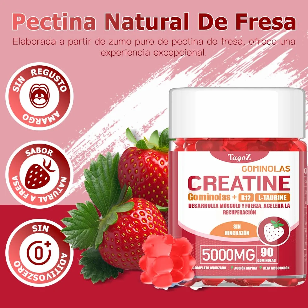 Gominolas de Creatina 90 Unidades 5000mg Monohidratada Veganas