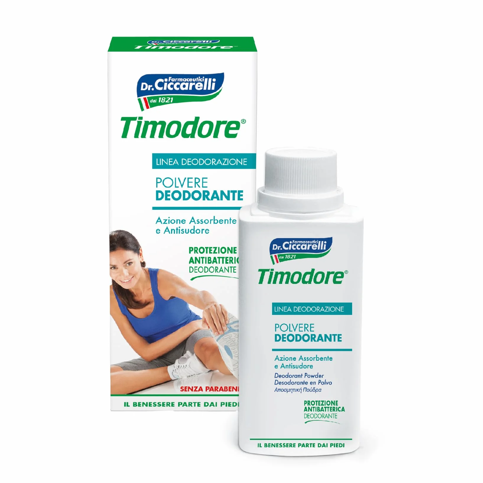 Timodore Polvo Desodorante Antitranspirante 250 gr Acción Absorbente Antibacteriana