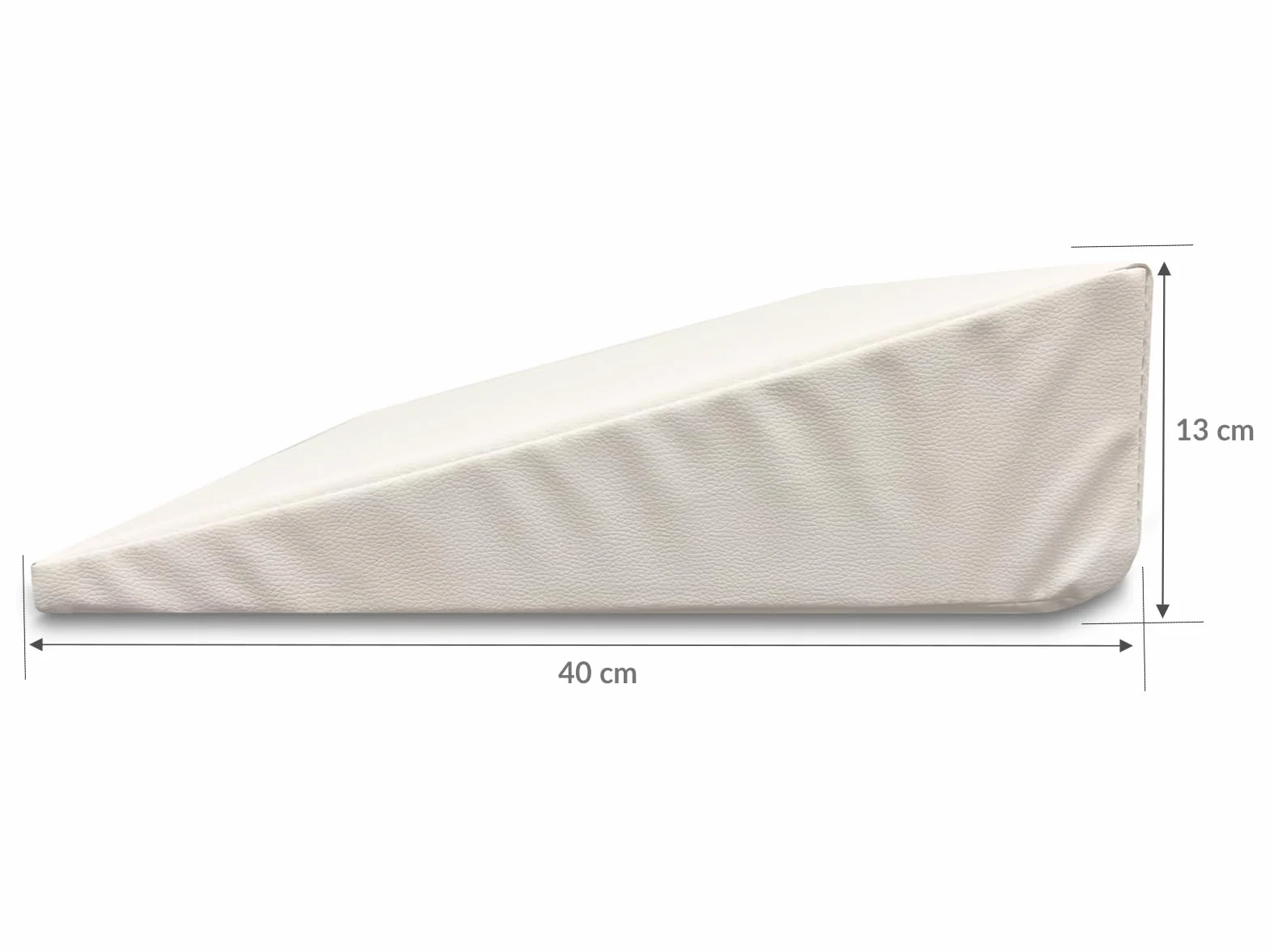 QUIRUMED Cojín cuña 40x50x13 cm Blanco Polipiel Ergonómico Apoyo Espalda