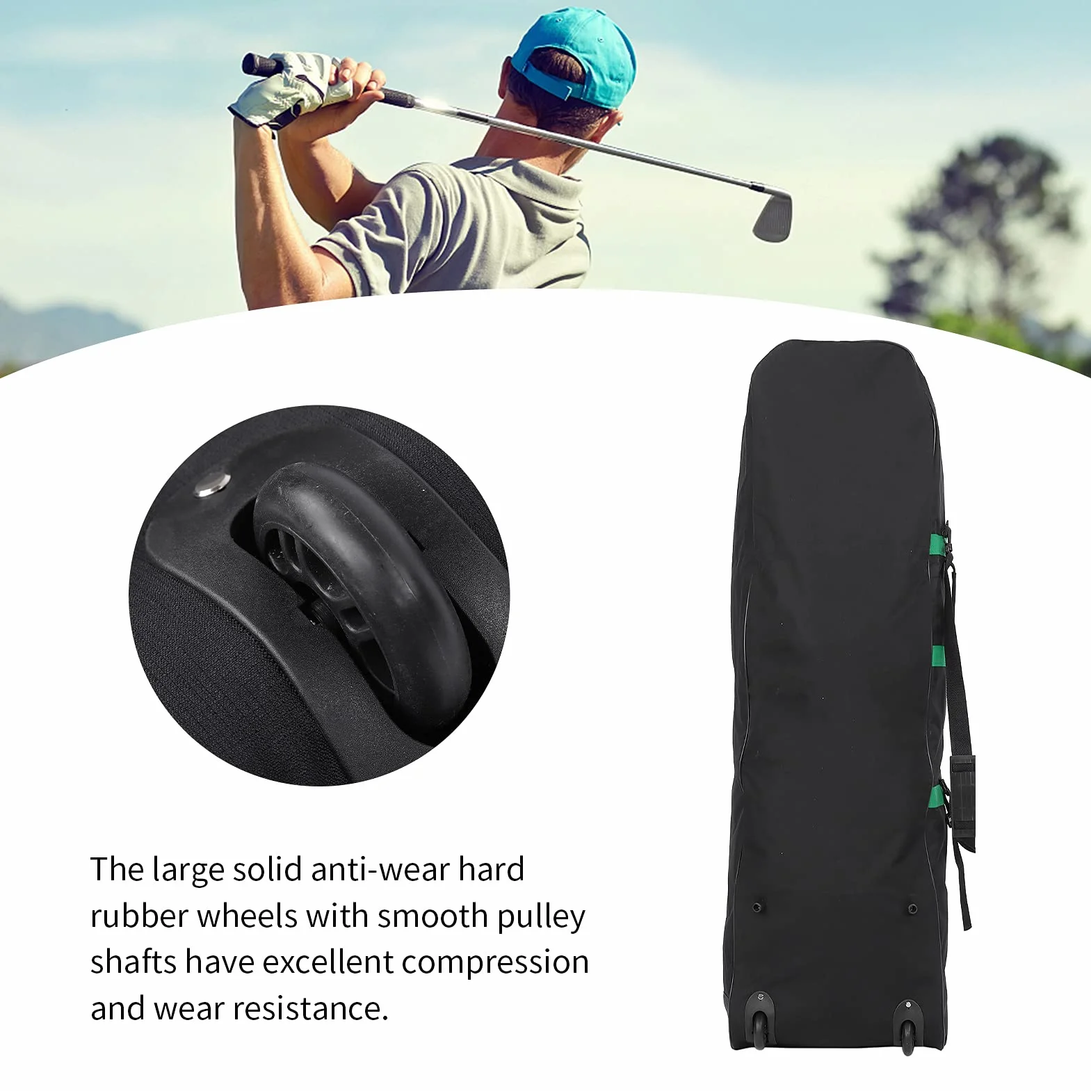 Bolsa de Viaje para Golf, Bolsa de Aviación con Ruedas, Plegable 600D Oxford, Funda para Palos de Golf, Bolsa de Almacenamiento, Bolsa de Transporte