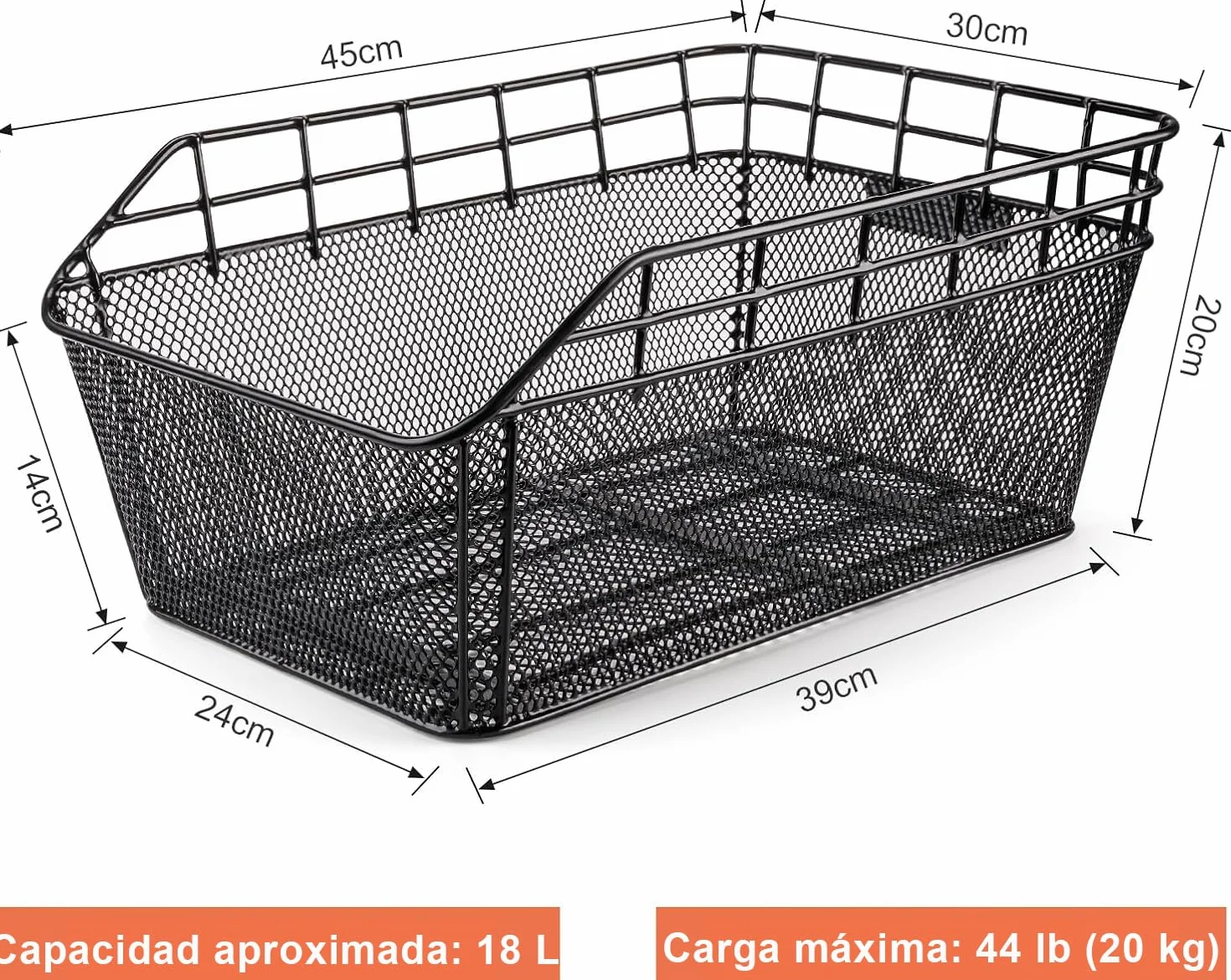 CXWXC Cesta de Bicicleta Trasera con Red de Carga y Forro Grueso para Bicicleta, Bolsa Gruesa para Bicicleta eléctrica