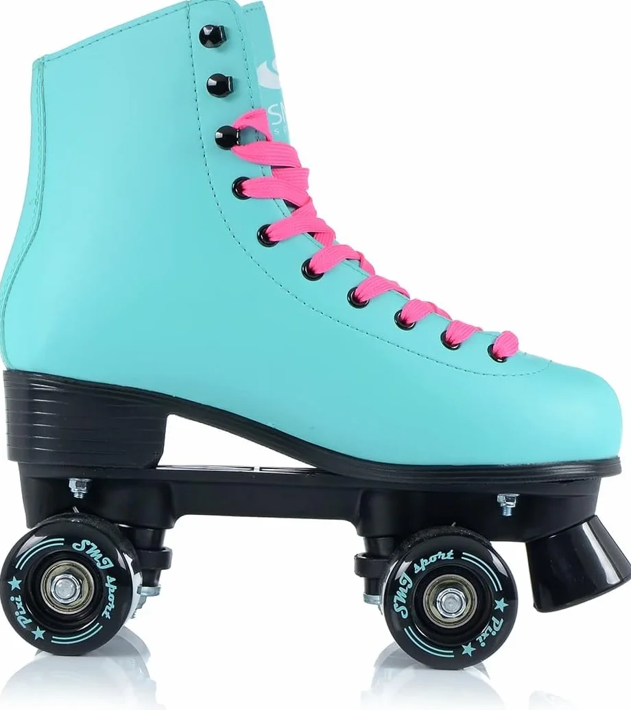 Patines clásicos Retro para Mujer, rodamientos ABEC7, Color Rosa Menta, Patines en línea, Tallas 35, 36, 37, 38, 39, 40, 41