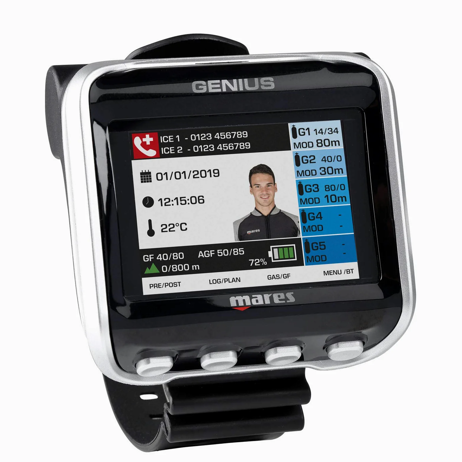 Mares Genius - Ordenador de buceo (incluye transmisor LED)